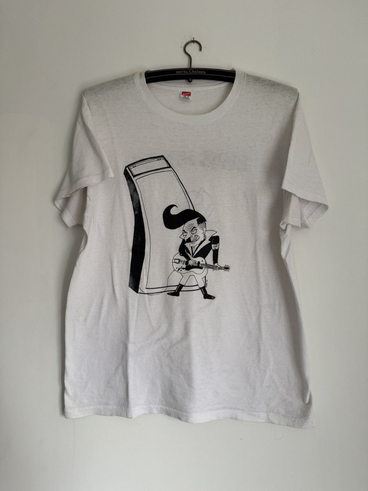 Vintage 1987 Nazi Elvis Hitler Hellbilly Tee Size US XL / EU 56 / 4 - 1 Thumbnail