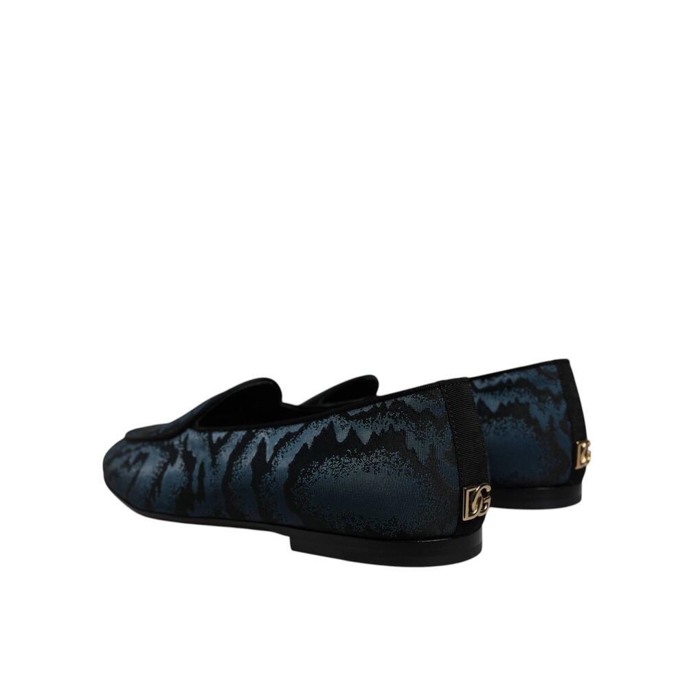 Dolce & Gabbana Dolce & Gabbana Blue Black Flats Men Loafers Dress Shoes Size US 8.5 / EU 41-42 - 4 Thumbnail