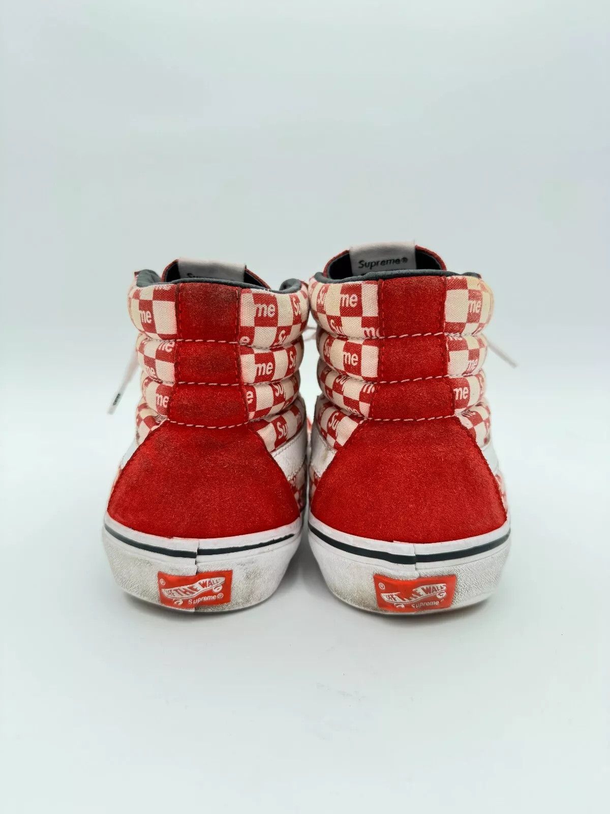 Supreme × Vans Supreme Vans Sk8-Hi Logo Checkerboard Red Size US 10 / EU 43 - 4 Thumbnail