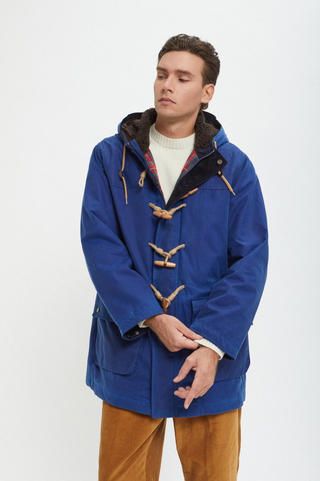 Baracuta Waxed Duffle Coat Deep Cobalt Size US L / EU 52-54 / 3 - 3 Thumbnail