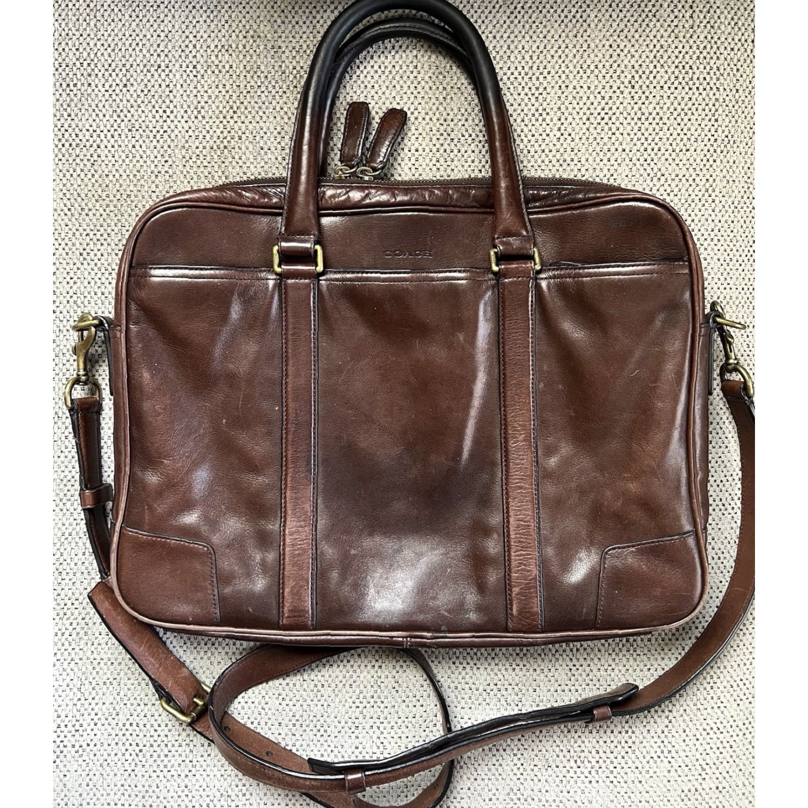 Coach Coach Bleecker Slim 2-way Business Bag Briefcase Brown Men’s Document Case Size ONE SIZE - 2 Thumbnail