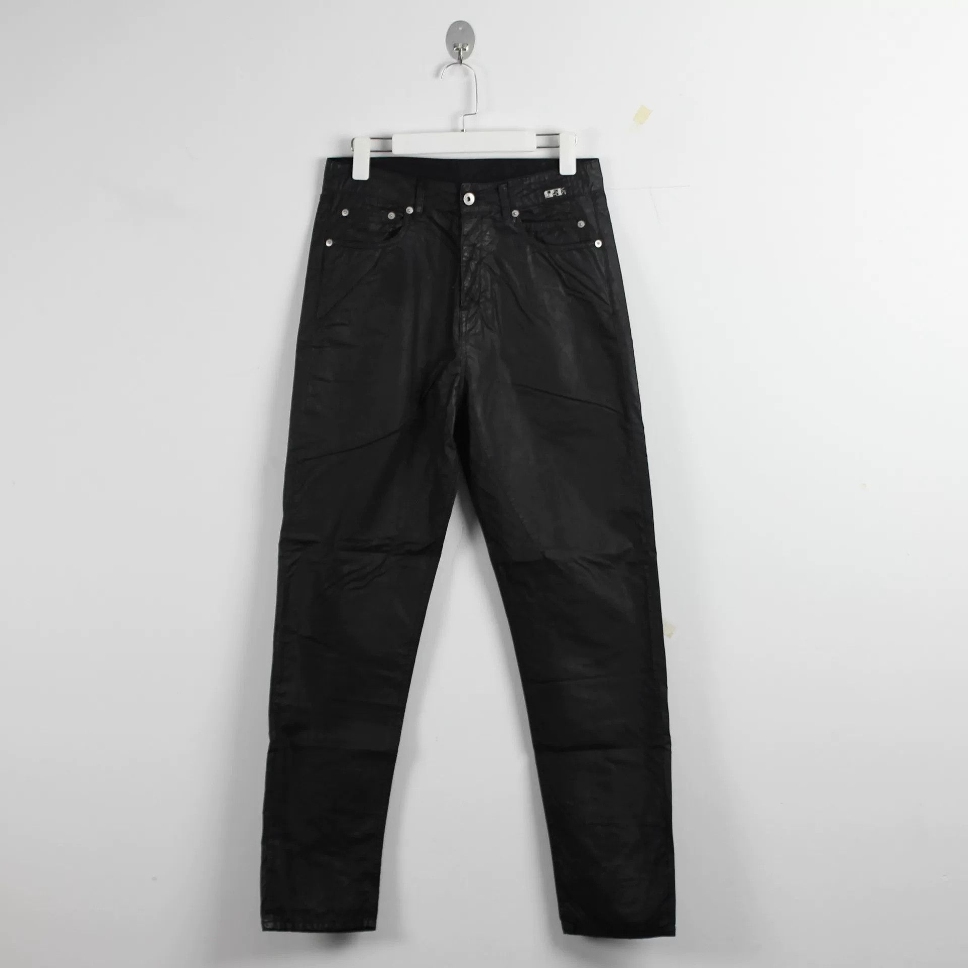 Rick Owens rick owens black waxed denim pants Size US 30 / EU 46 - 1 Thumbnail