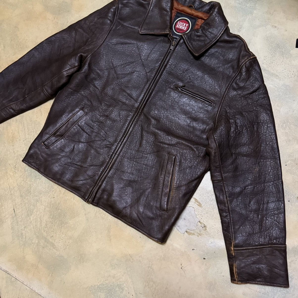 Genuine Leather Vintage Genuine Leather Lucky Strike Jacket Size US L / EU 52-54 / 3 - 2 Thumbnail