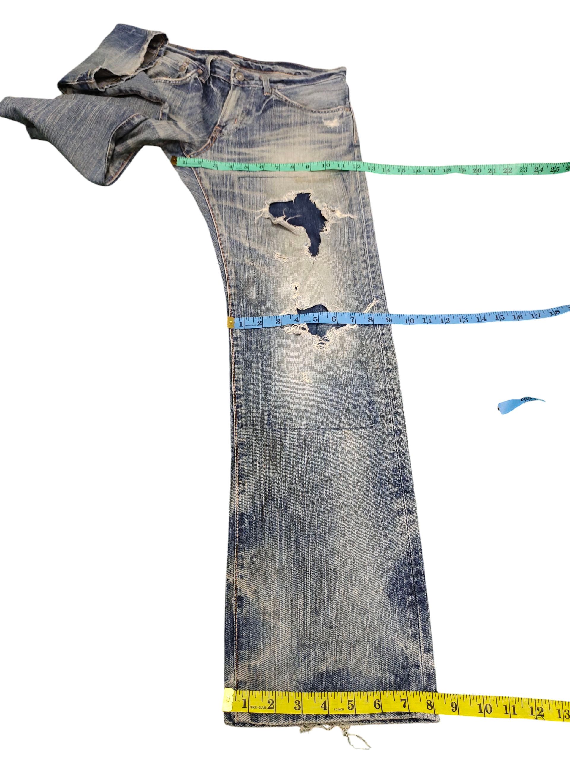 Kapital Vintage 90s Edwin Boro Patchwork Clawmark Distress Jeans Size US 30 / EU 46 - 18 Thumbnail