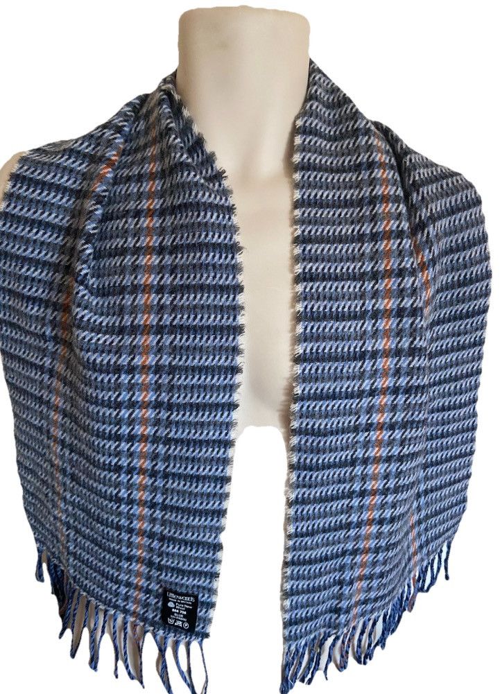 Other Littlewoods Blue Striped Fringe Mens Scarf UK 49”L X 9.5”W Size ONE SIZE - 1 Thumbnail
