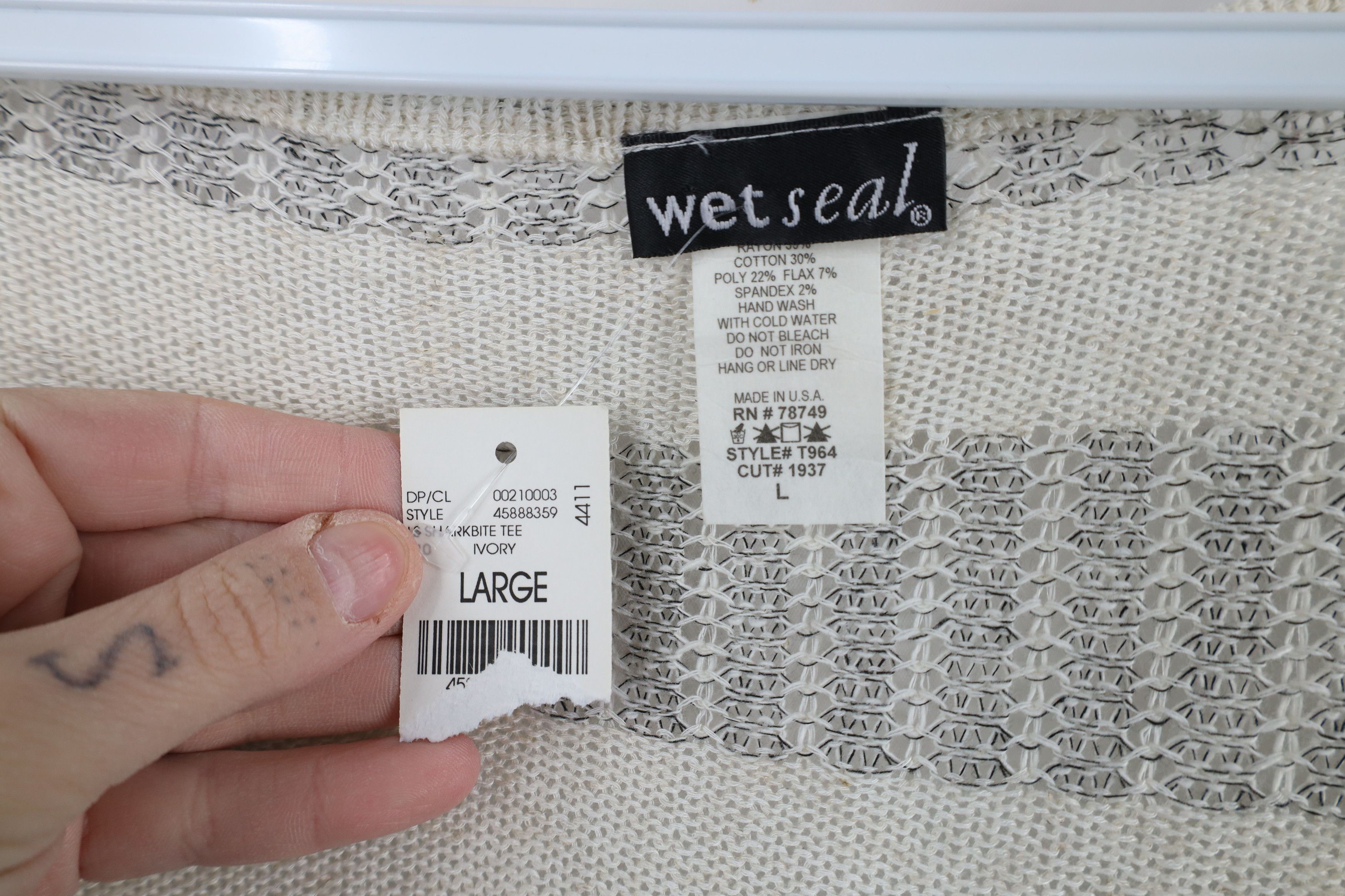 Vintage Deadstock Vintage 90s Y2K Wet Seal Linen Fairy Shirt USA Size L / US 10 / IT 46 - 4 Thumbnail