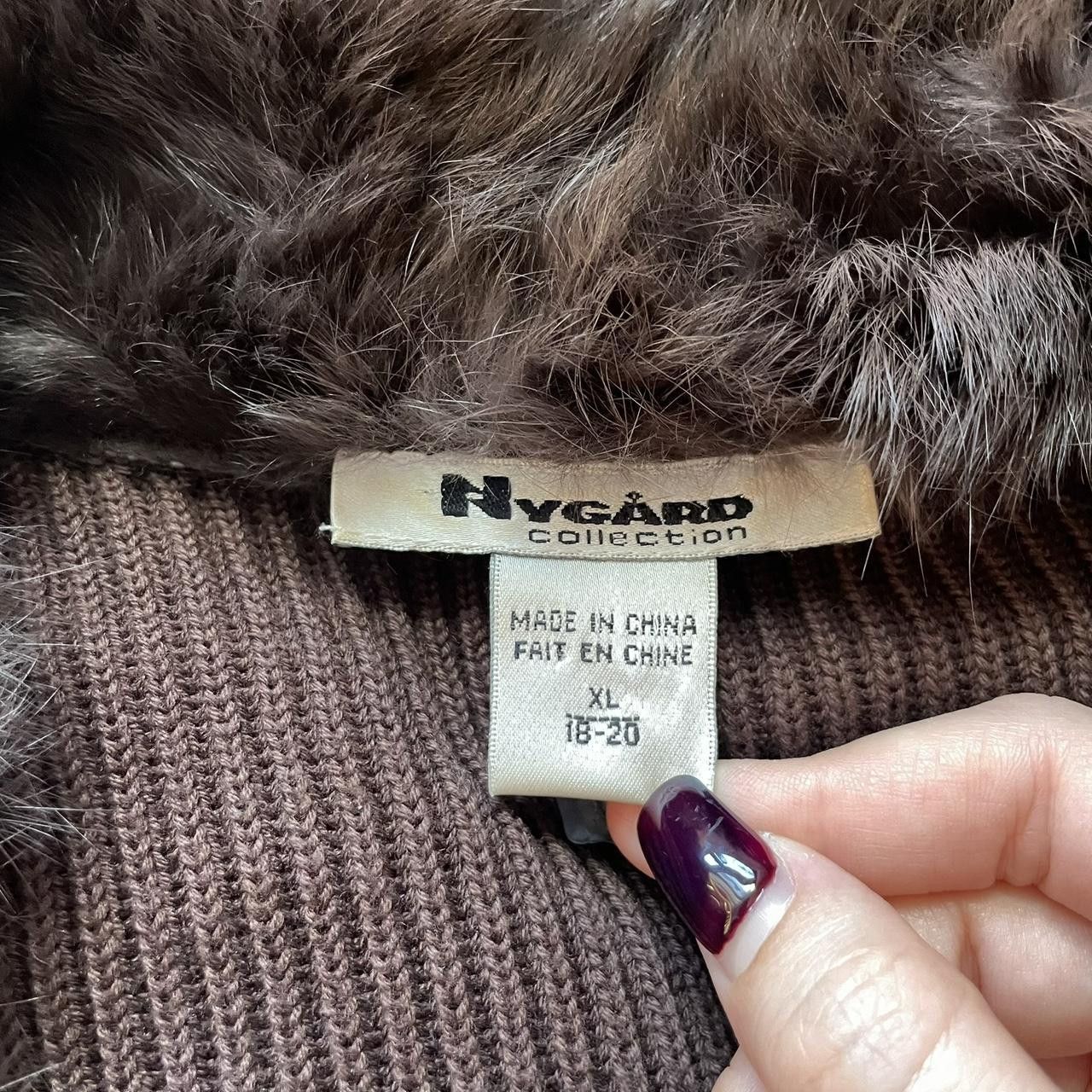 Vintage Brown Leather and Rabbit Fur Jacket Size XL / US 12-14 / IT 48-50 - 4 Thumbnail