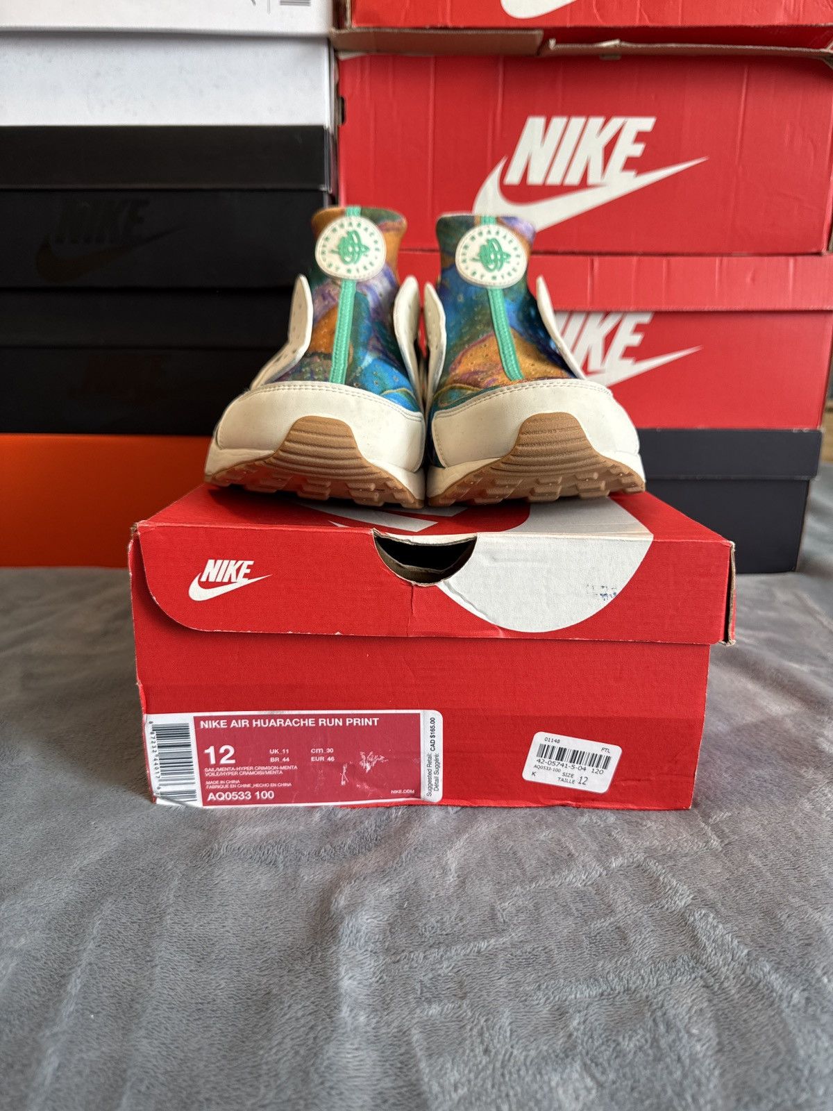 Nike NIKE AIR HUARACHE RUN PRINT Size US 12 / EU 45 - 8 Thumbnail