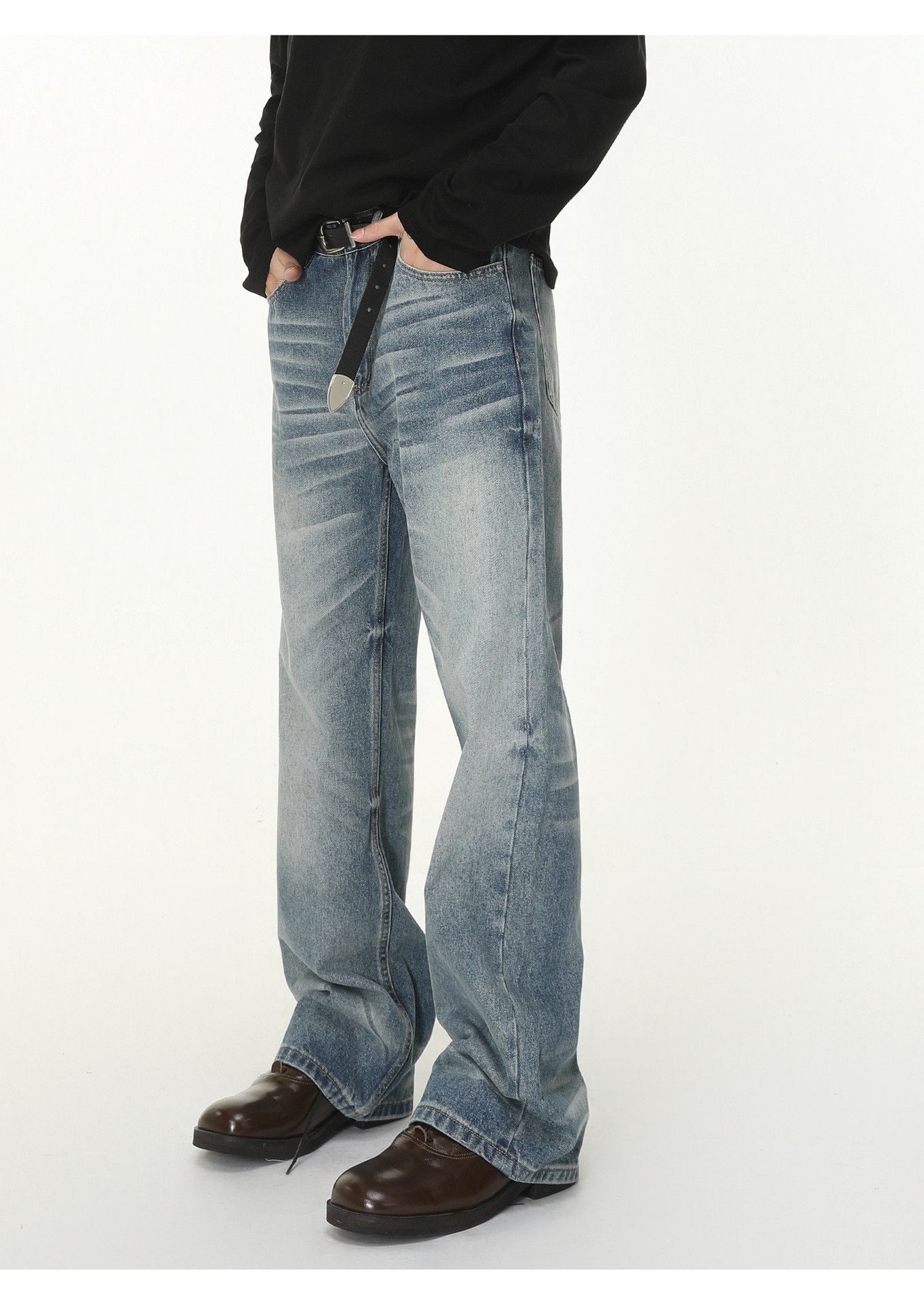 Japanese Brand American vibe whiskered washed distressed straight jeans Size US 32 / EU 48 - 2 Thumbnail