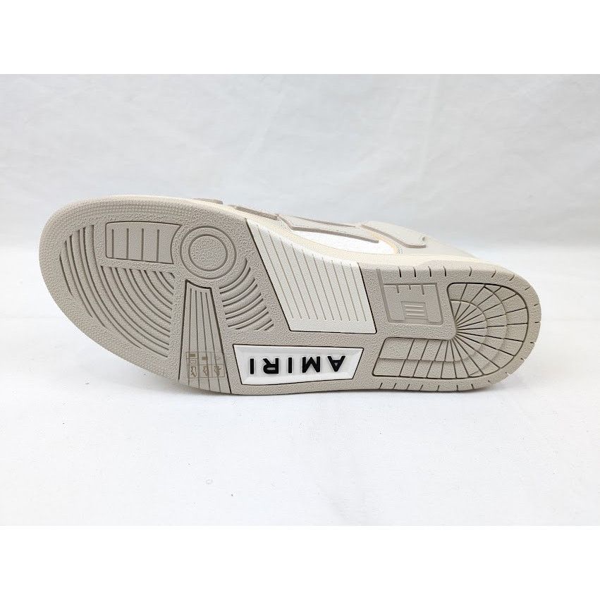 Amiri o1rshd1 Collegiate Skelton Low-Top Sneakers in Birch White Size US 12 / EU 45 - 9 Thumbnail
