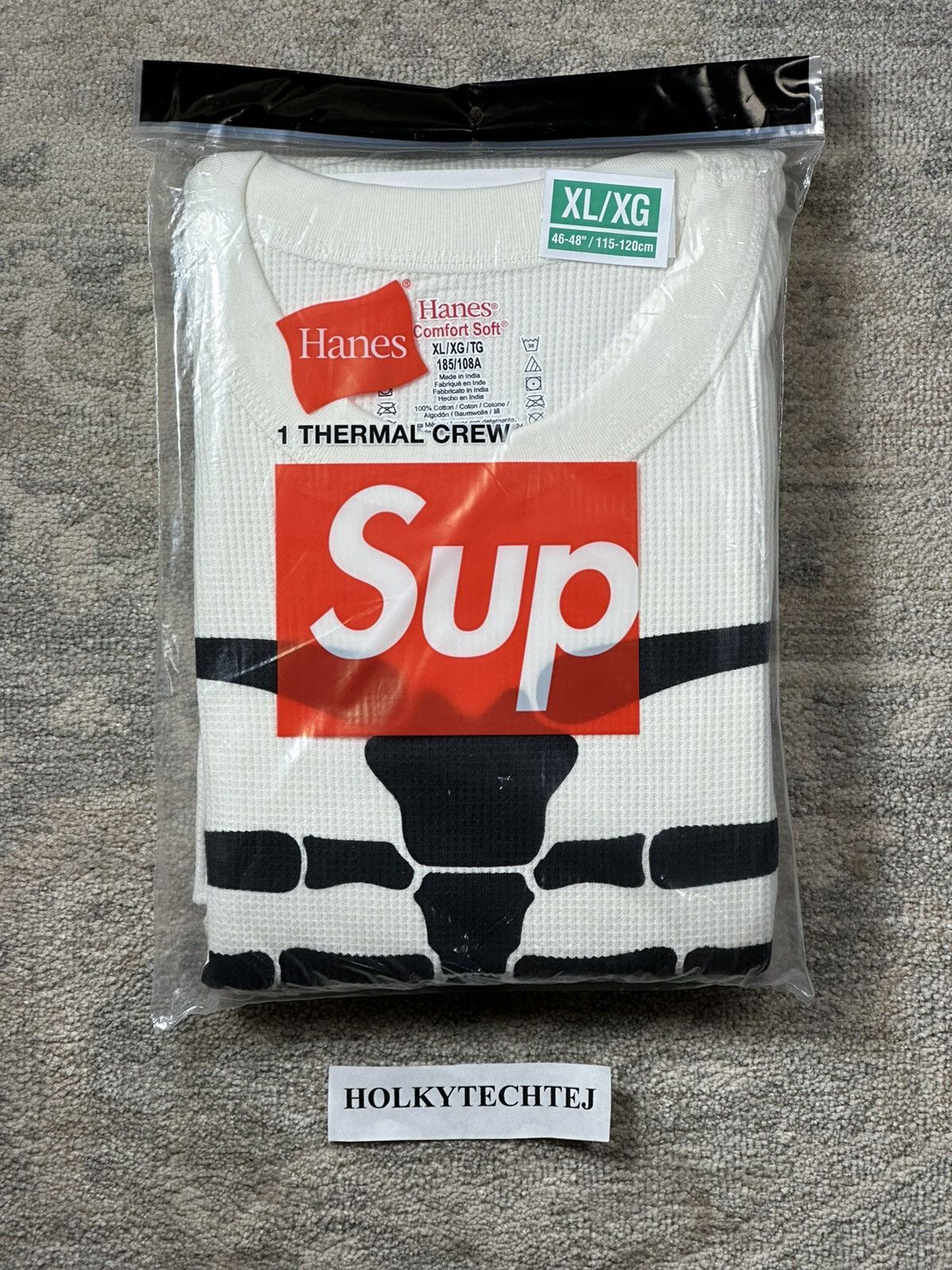 Supreme Supreme Hanes Bones Thermal Crew (1 Pack) - XL Size ONE SIZE - 2 Thumbnail