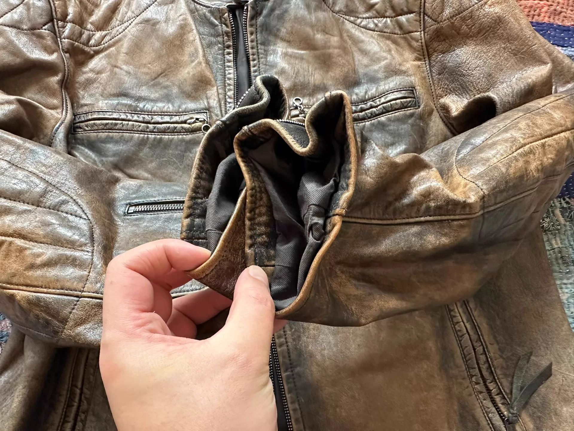 Polo Ralph Lauren Polo RL RRL Distressed Biker Leather Jacket L Size US L / EU 52-54 / 3 - 7 Thumbnail