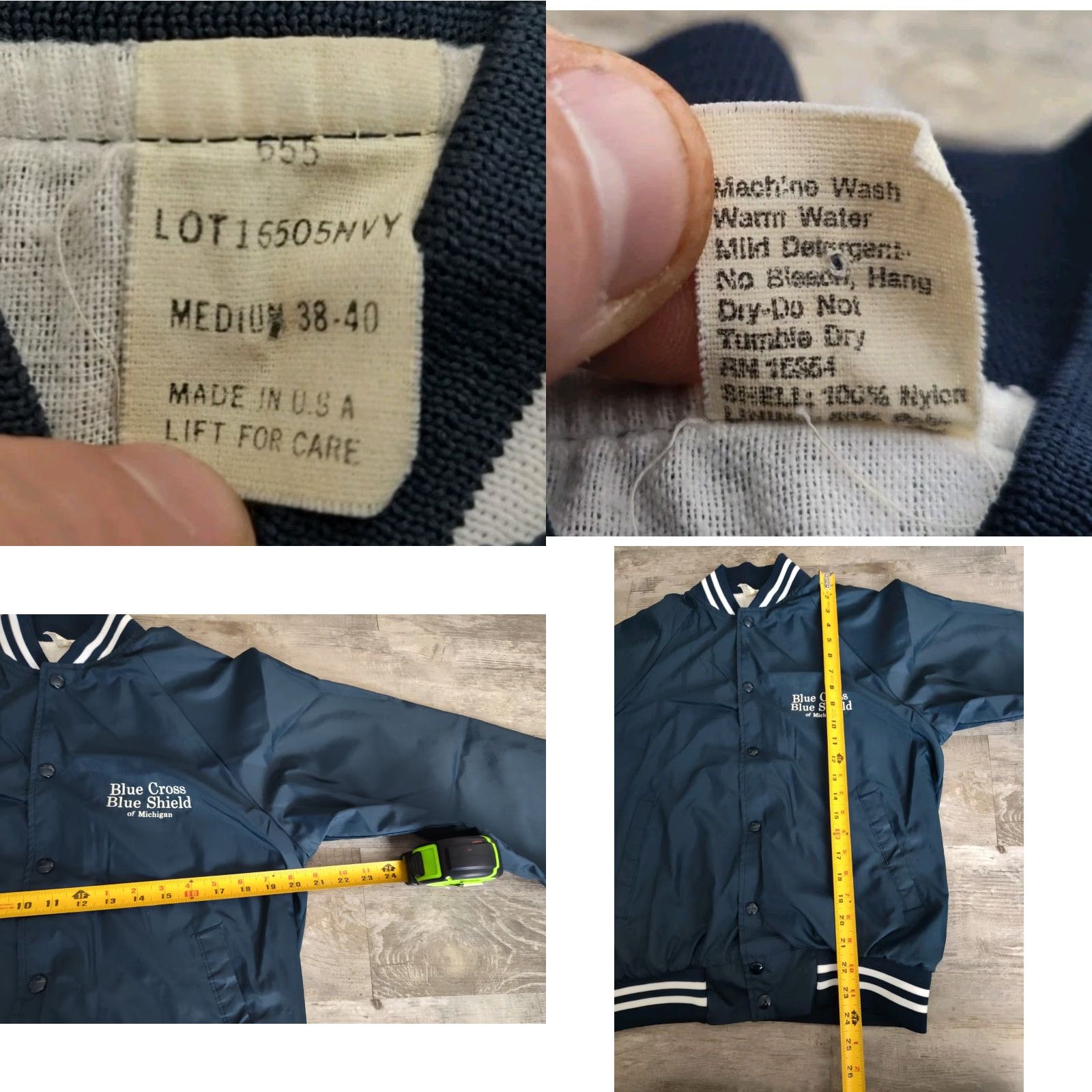 Vintage Vintage 80's Varsity Ringer Jacket Blue Cross Blue Shield Michigan USA Made M Size US M / EU 48-50 / 2 - 8 Thumbnail