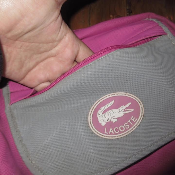 Designer × Lacoste × Vintage Lacoste Pink Backpack Times To Back To School Material Pvc Size ONE SIZE - 4 Thumbnail