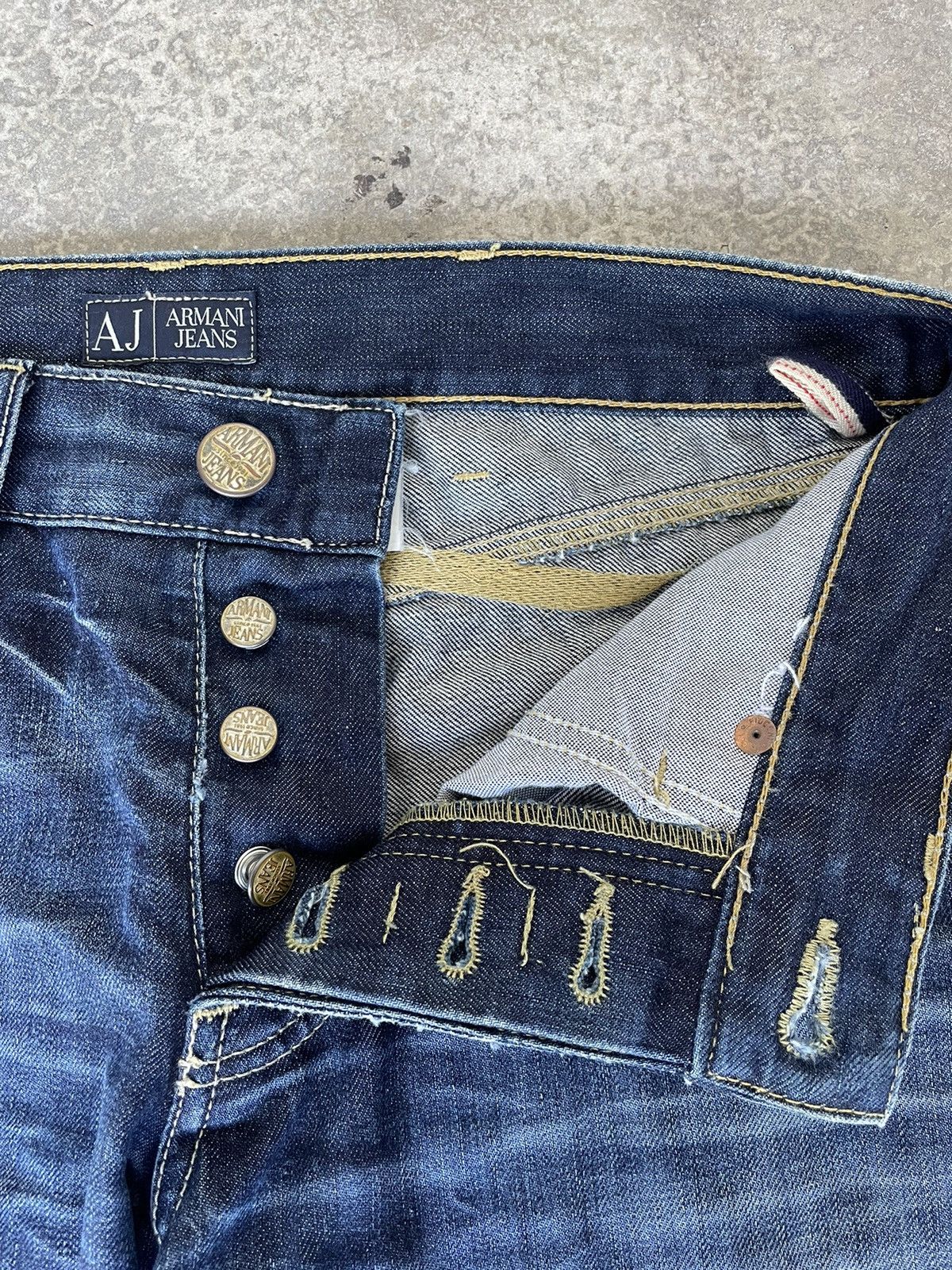 Armani Armani Jeans Indigo 007 Series Distressed Denim Size US 30 / EU 46 - 5 Thumbnail