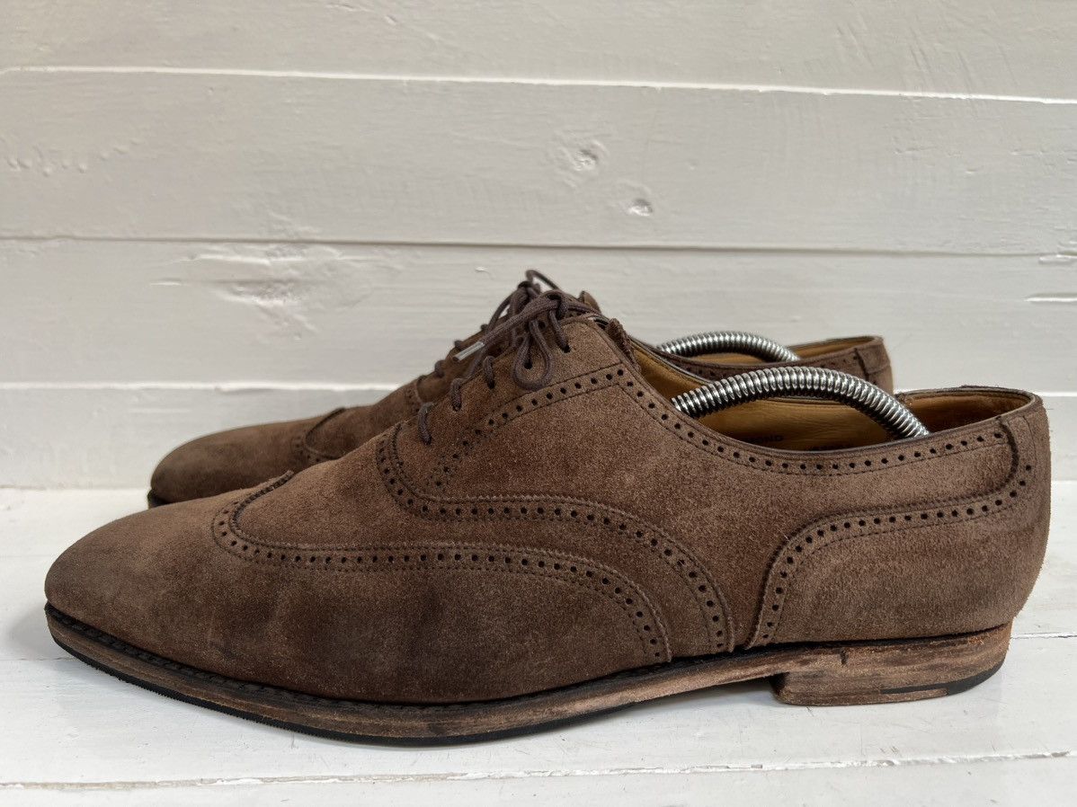 Crockett & Jones Crockett & Jones DRUMMOND Brown Suede Leather Dress Shoes Size US 10.5 / EU 43-44 - 4 Thumbnail