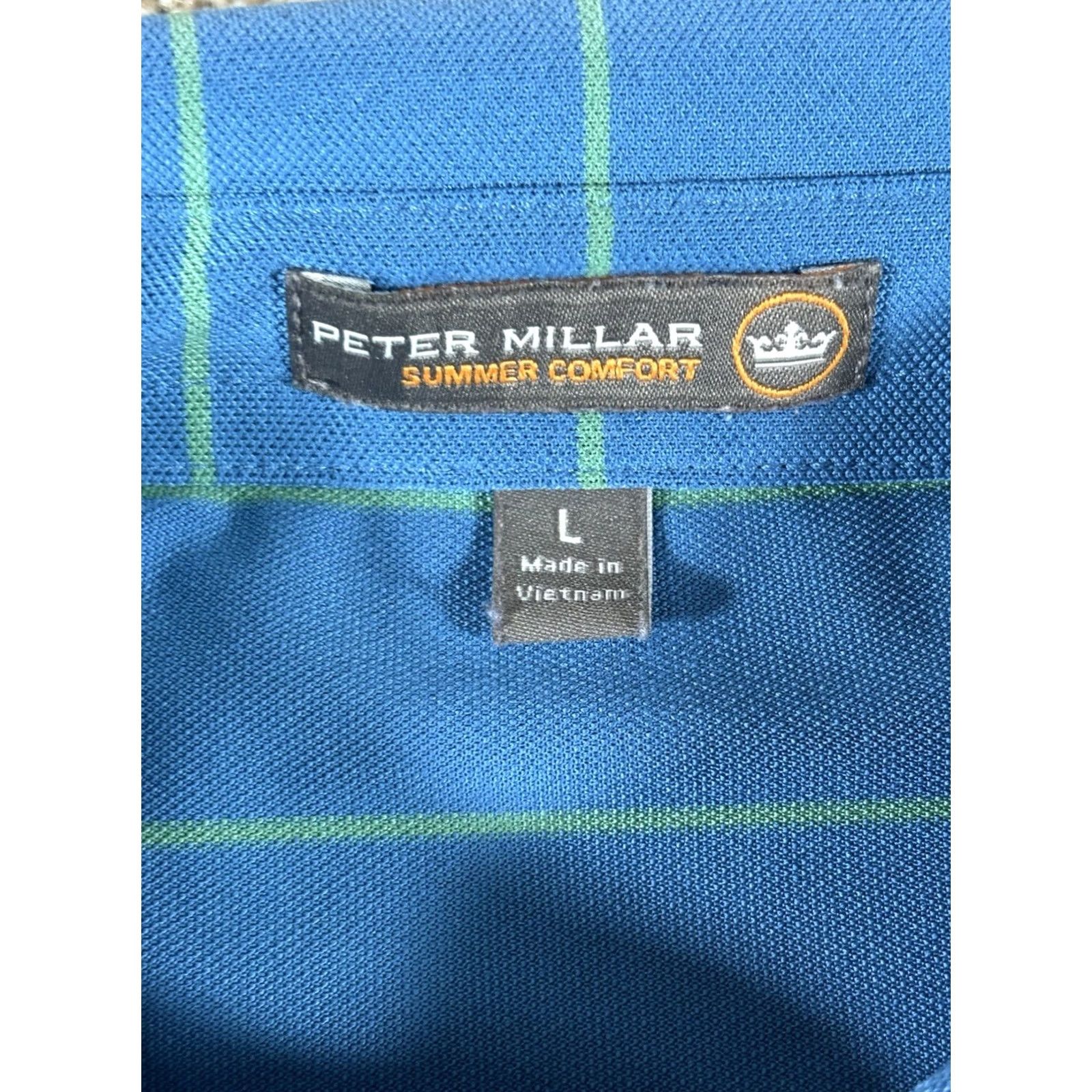 Peter Millar Peter Millar Polo Shirt Men's Large Blue Striped Summer Comfort Performance Golf Polo Size US L / EU 52-54 / 3 - 4 Thumbnail