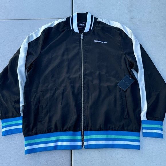 Designer × Pink Dolphin NWT PINK DOLPHIN POSITIVITY TAKES FLIGHT BLACK JACKET SZ XL Size US XL / EU 56 / 4 - 7 Thumbnail