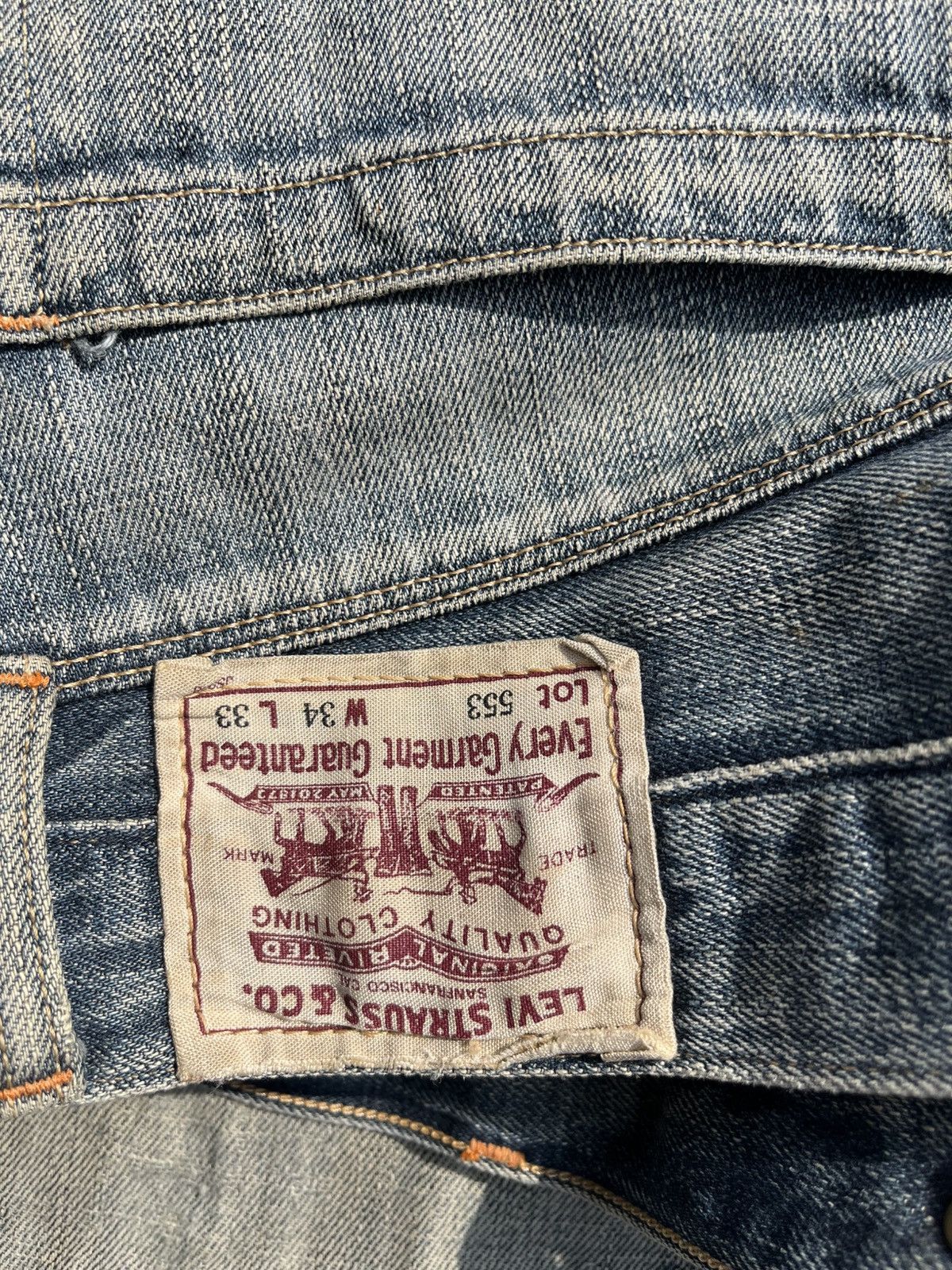 Hysteric Glamour × Levi's × Vintage Baggy 553 Selvadge Levis Blue Washed Denim Size US 34 / EU 50 - 7 Thumbnail