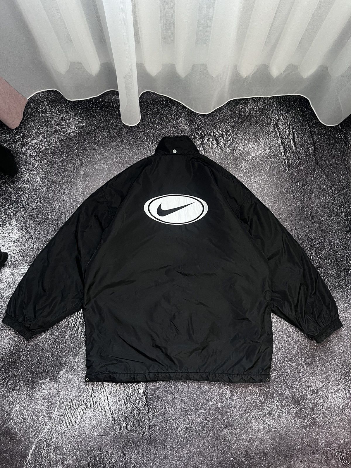Nike 90s Vintage Nike Down Jacket Big Swoosh Logo Back Rare Size US XL / EU 56 / 4 - 1 Thumbnail