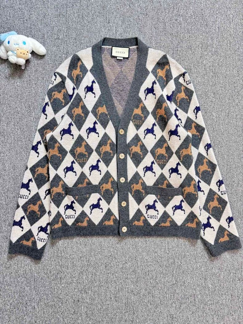 Gucci Wool Knit Cardigan with Logo-2506