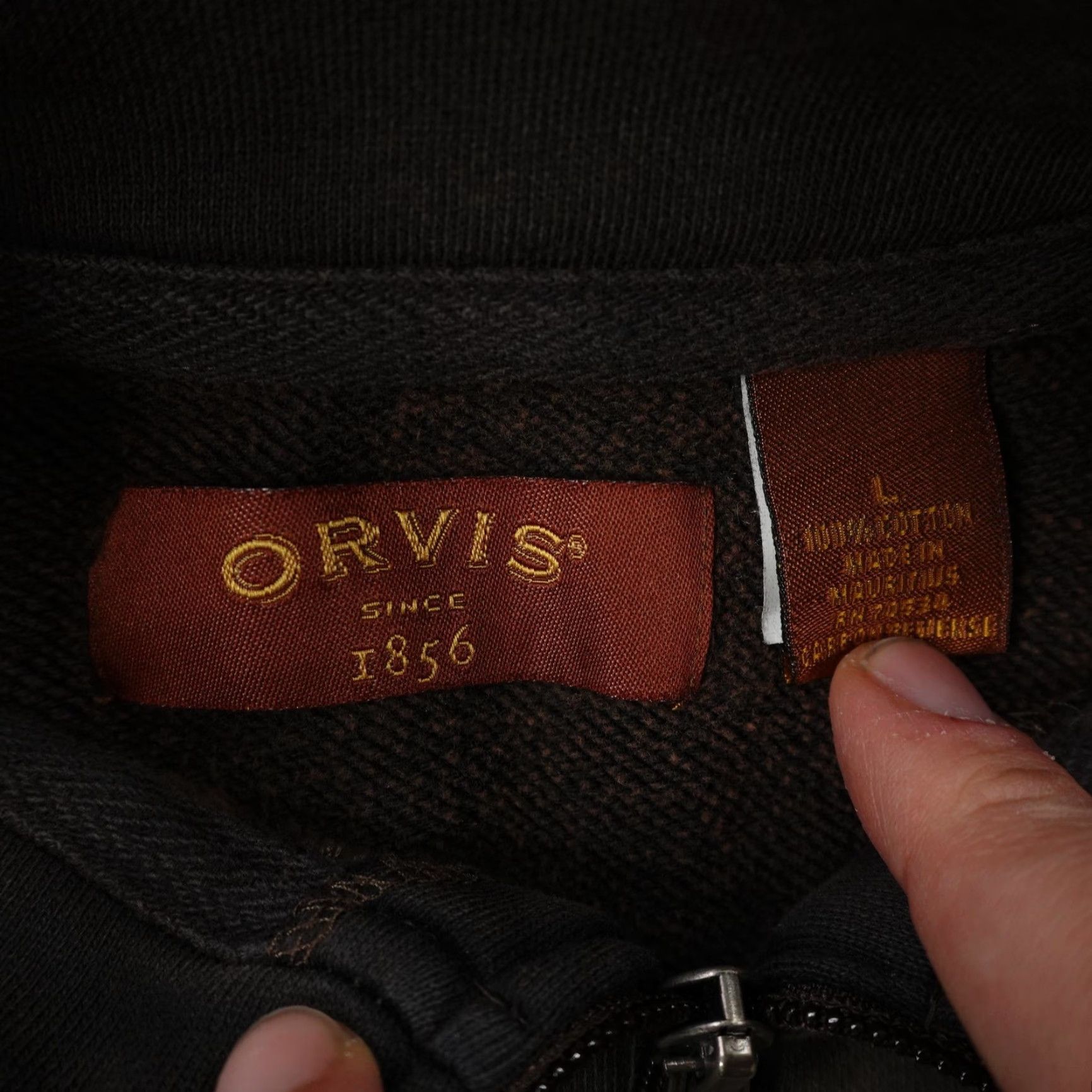 Orvis Orvis Sweater Mens Large Brown 1/4 Zip Pullover Knit Outdoors Fishing Hiking Size US L / EU 52-54 / 3 - 7 Thumbnail