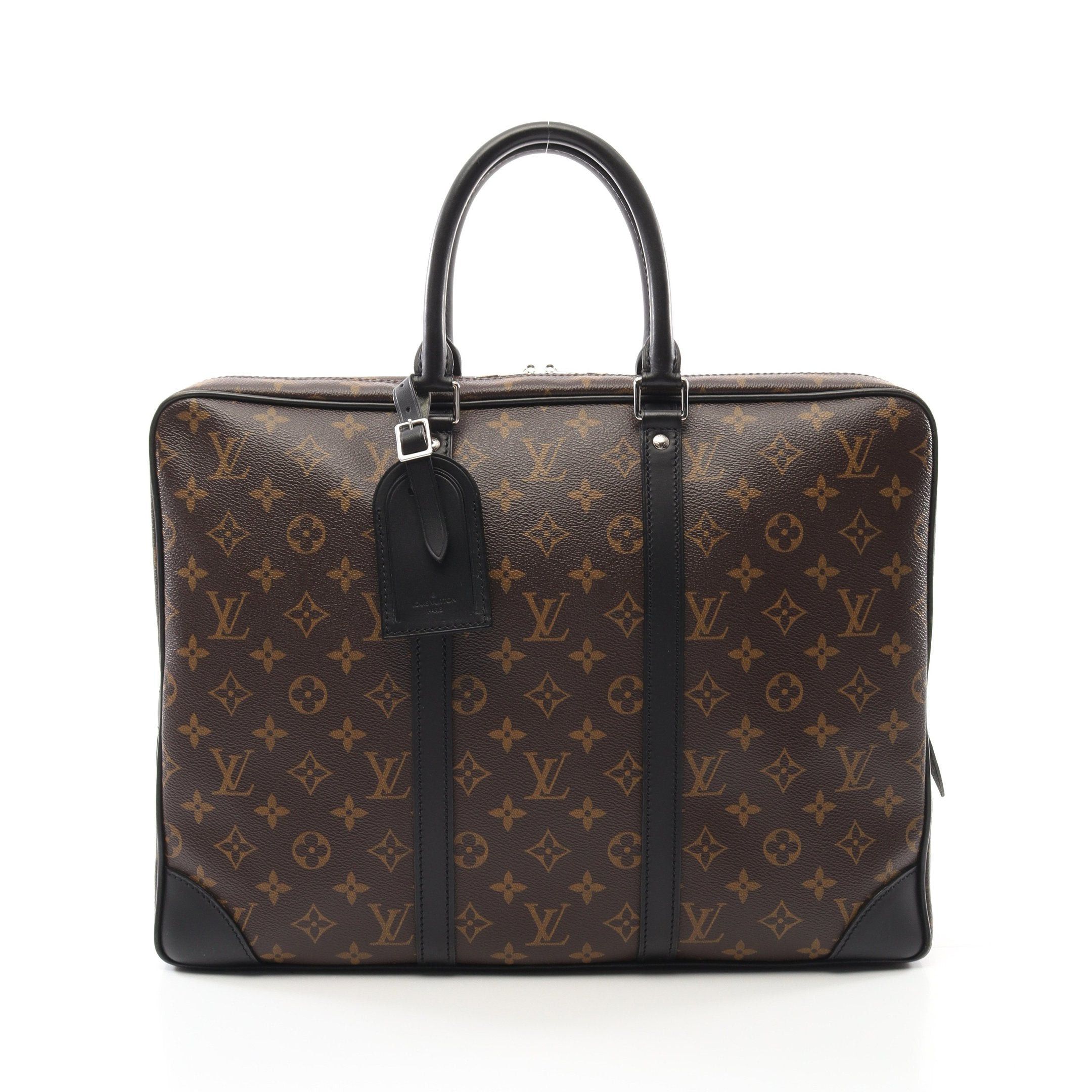 Louis Vuitton Louis Vuitton Porte Document Voyage Monogram Macassar Business Bag Briefcase Leather Brown Black Size ONE SIZE - 1 Thumbnail