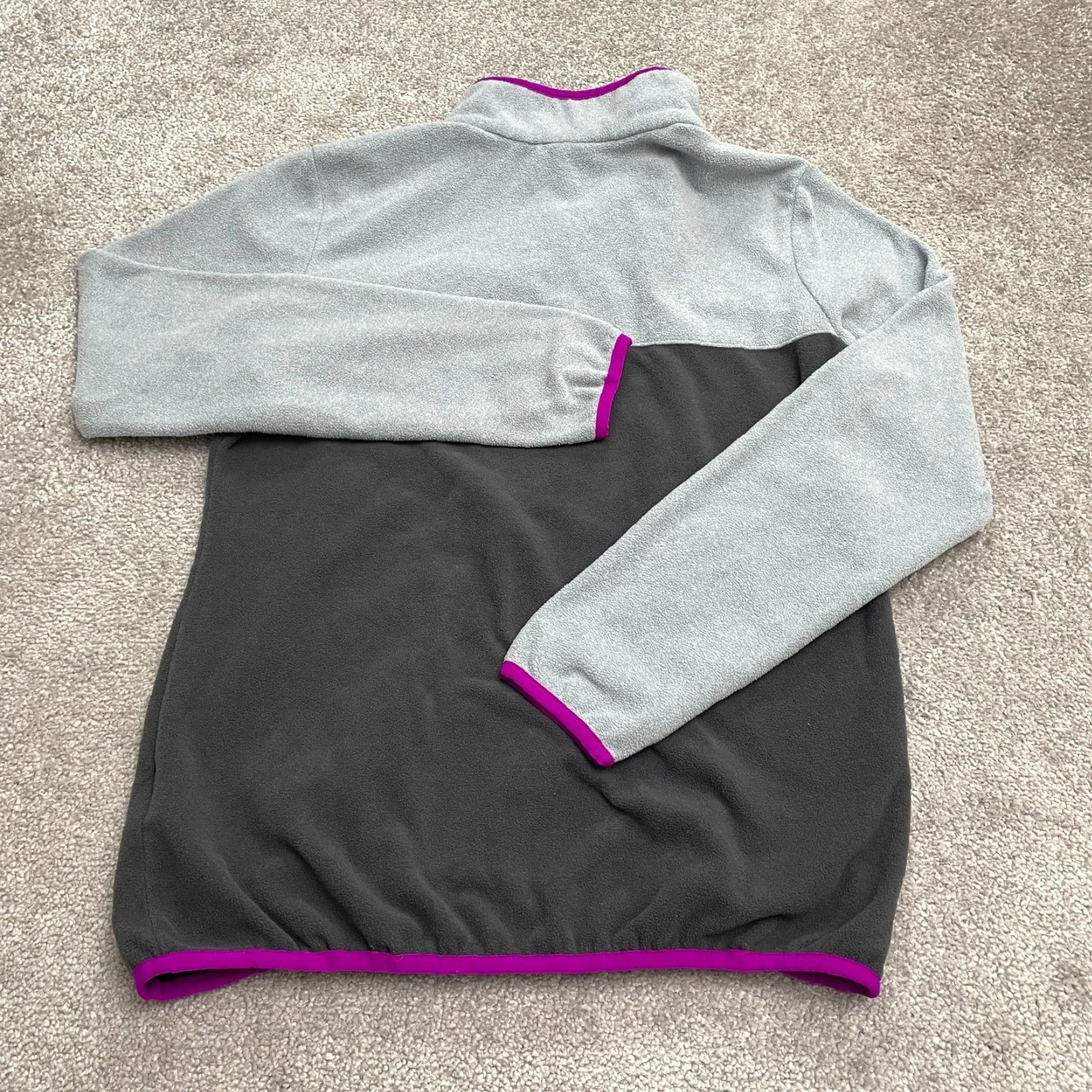 Vintage Columbia Jacket Womens Medium Fleece Fire Side Gray Purple 1/4 Snap Outdoor Hike Size M / US 6-8 / IT 42-44 - 2 Thumbnail
