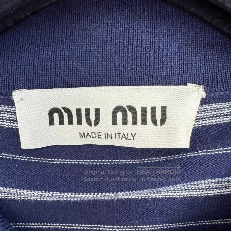 Miu Miu Miu Miu 36 Blue and white striped lapel long sleeve knit to Size S / US 4 / IT 40 - 4 Thumbnail