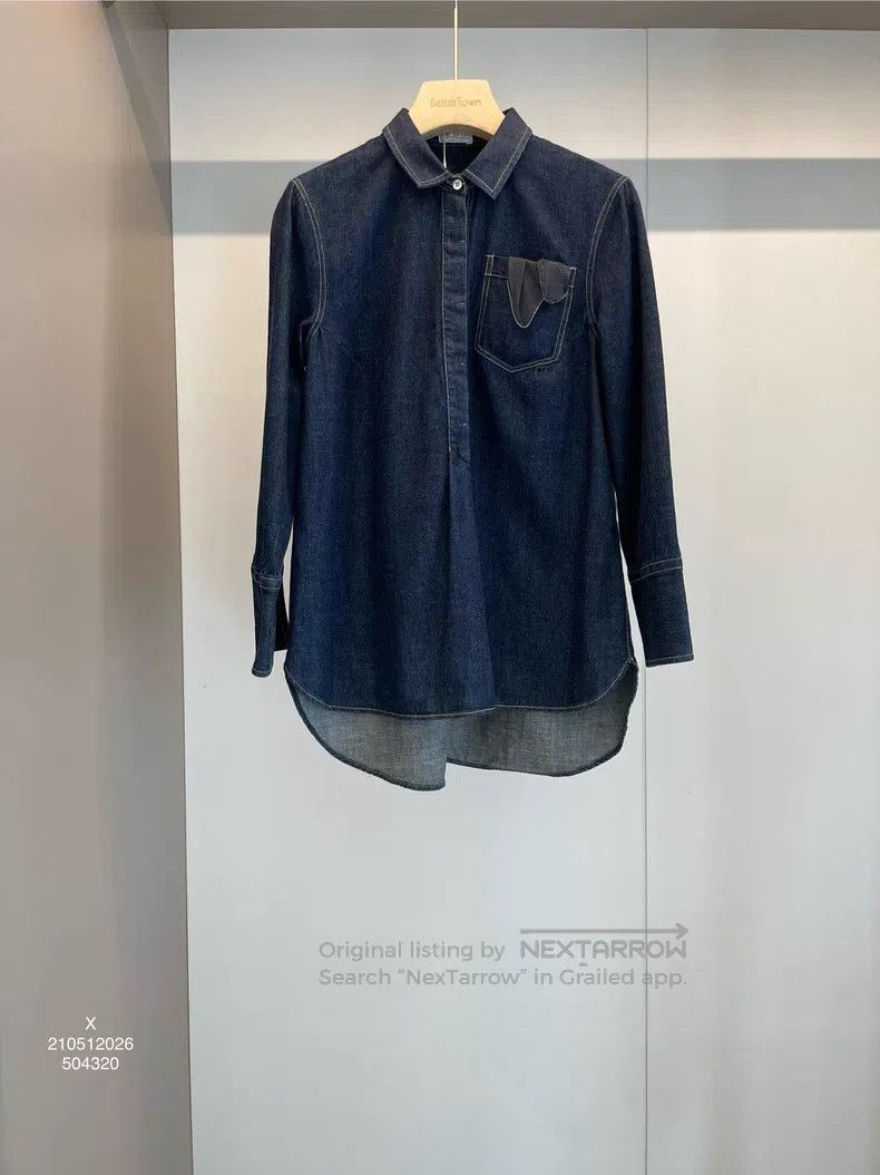 Brunello Cucinelli Brunello Cucinelli Dark Blue Denim Shirt Size S / US 4 / IT 40 - 1 Thumbnail