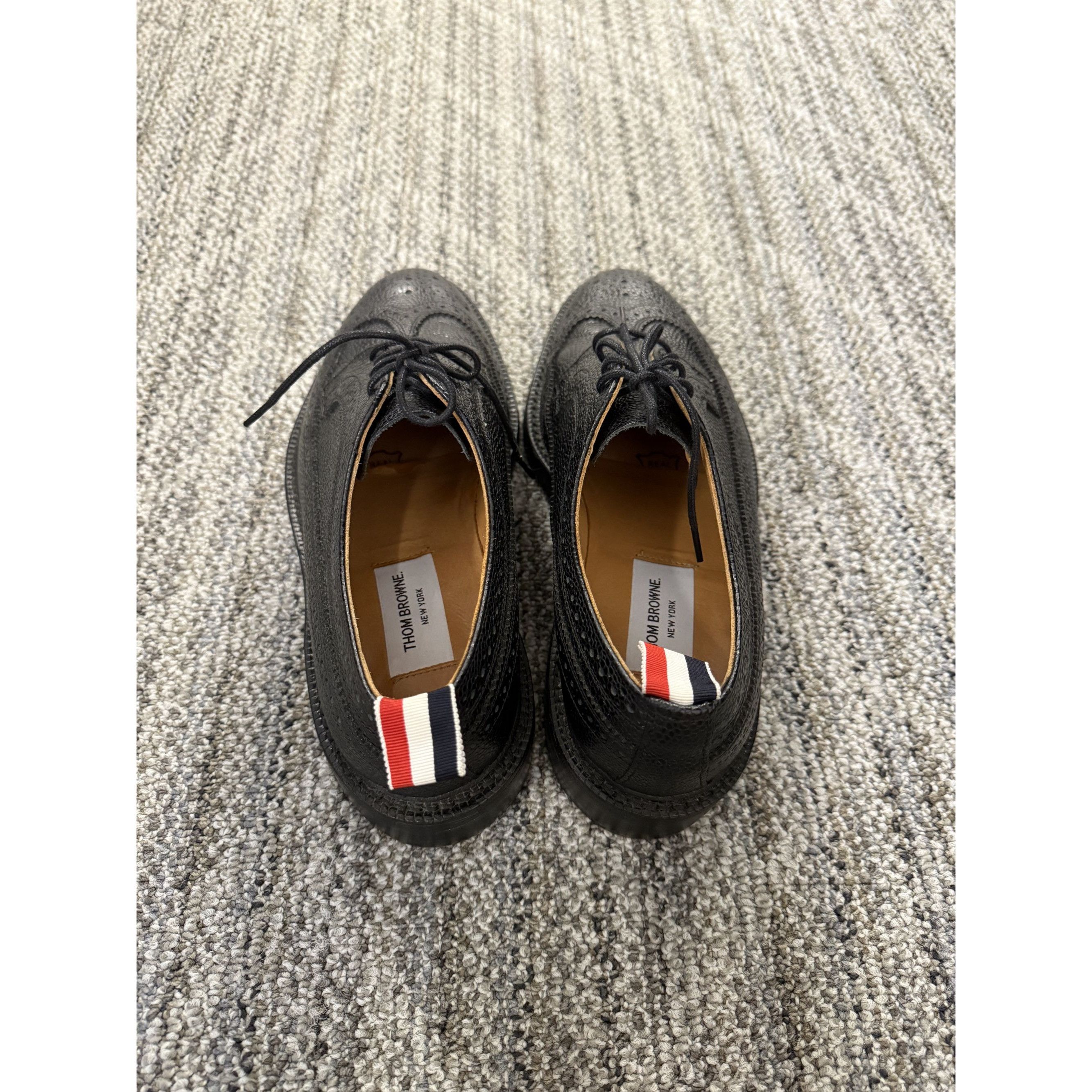Thom Browne Thom Browne Black Pebbled Leather Wingtip Brogues Made In En Size US 8 / EU 41 - 2 Thumbnail