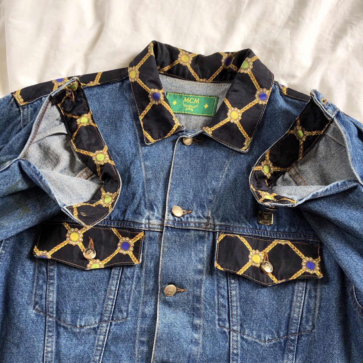 MCM MCM Legere Rare Big Embroidery Logo Trucker Denim Jacket Size US M / EU 48-50 / 2 - 4 Thumbnail