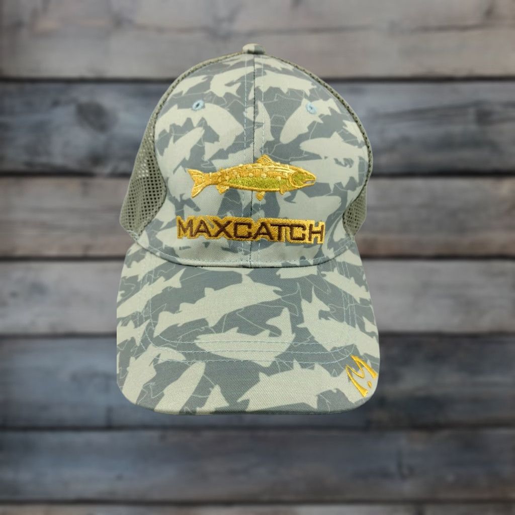 Logo 7 MaxCatch Ballcap Hat Green Camo Gold Logo Adjustable Men Baseball Cap Size ONE SIZE - 1 Thumbnail