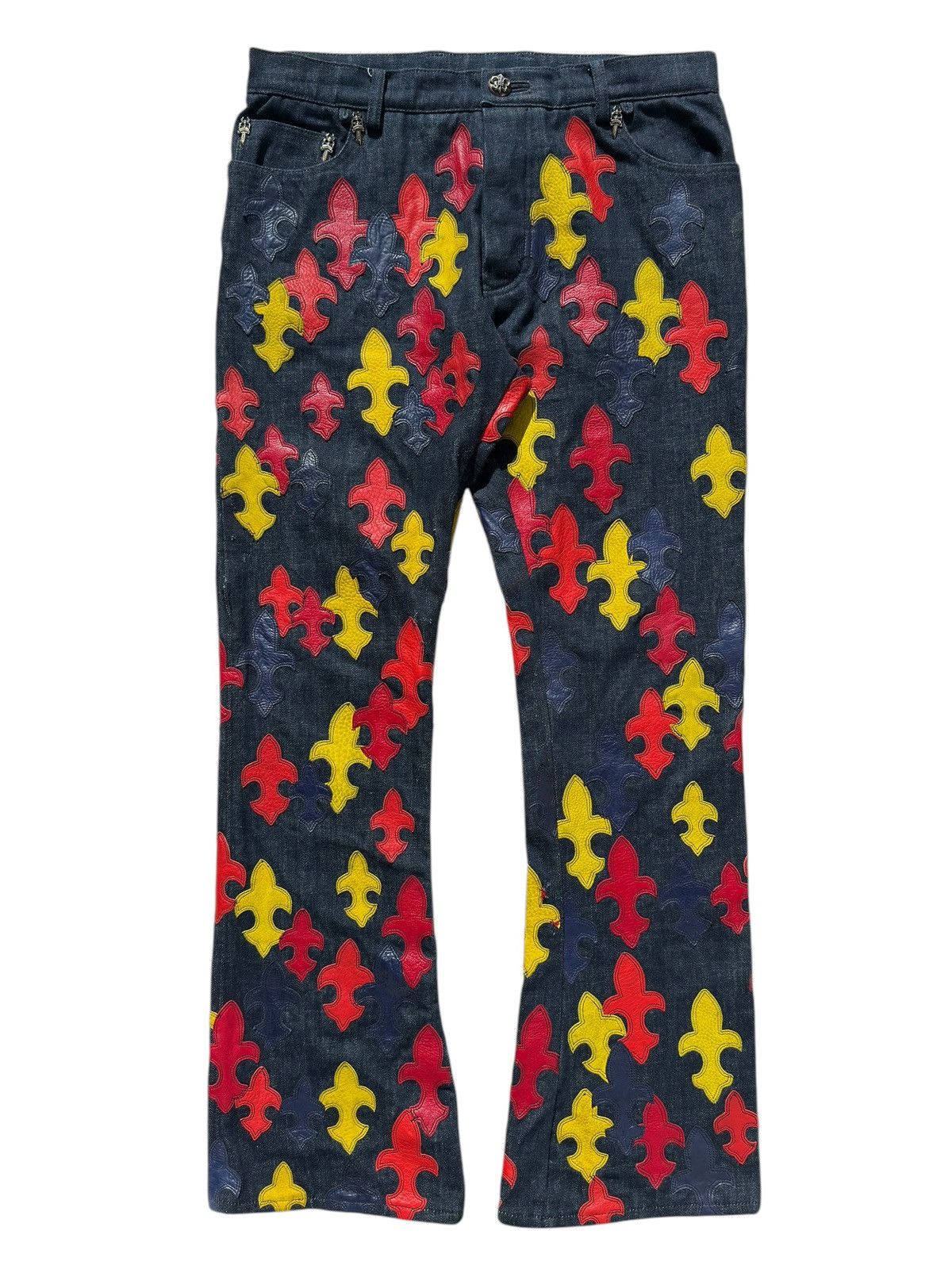 Chrome Hearts Chrome Hearts 1/1 200 Patch Flooded Fleur Patch RS Cut Denim Size US 33 - 1 Thumbnail