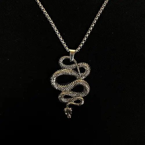 Jewelry Snake Pendant Necklace Y2K Gothic Punk Chain Size ONE SIZE - 7 Thumbnail