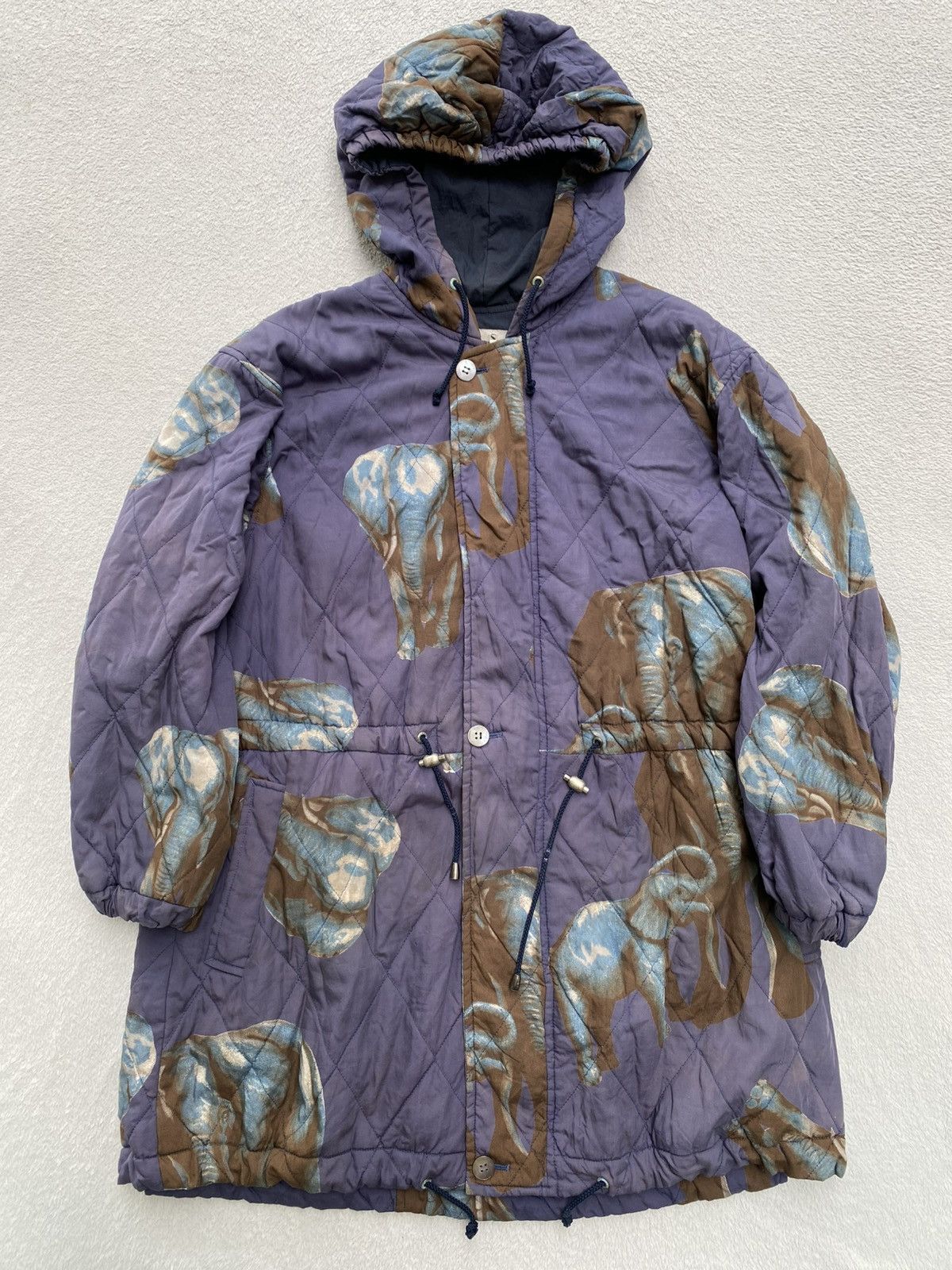 Hai Sporting Gear 1980s Hai Sporting Gear by Issey Miyake Elephant Print Parka Size US M / EU 48-50 / 2 - 1 Thumbnail
