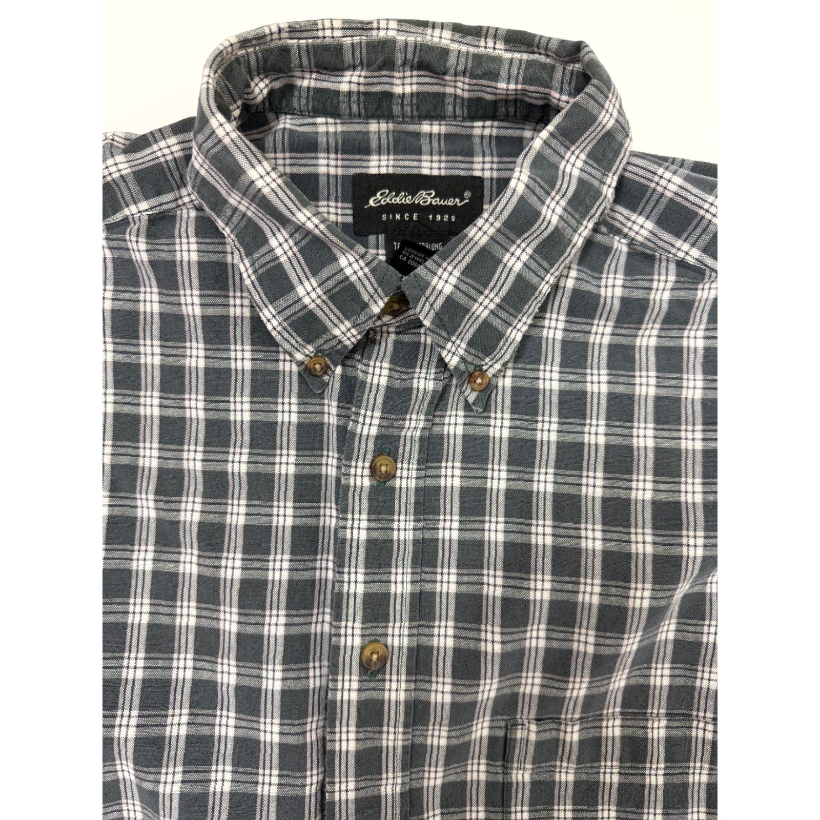 Eddie Bauer VINTAGE Eddie Bauer Shirt Men Large Tall Green Heavyweight Plaid Button-Up 90s Grunge Outdoor Pockets Mens Size US L / EU 52-54 / 3 - 2 Thumbnail