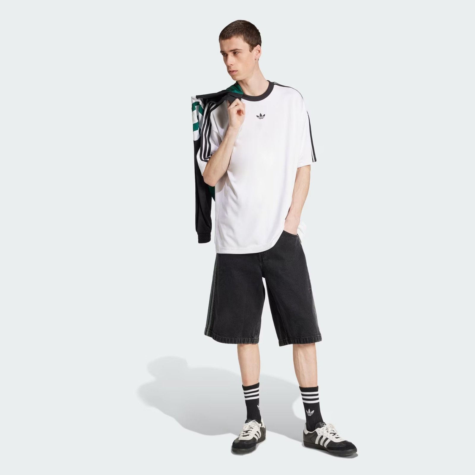 Adidas o1mle0526 Jacquard Jersey Short Sleeve T-Shirt in White Size US XXS / EU 40 - 4 Thumbnail