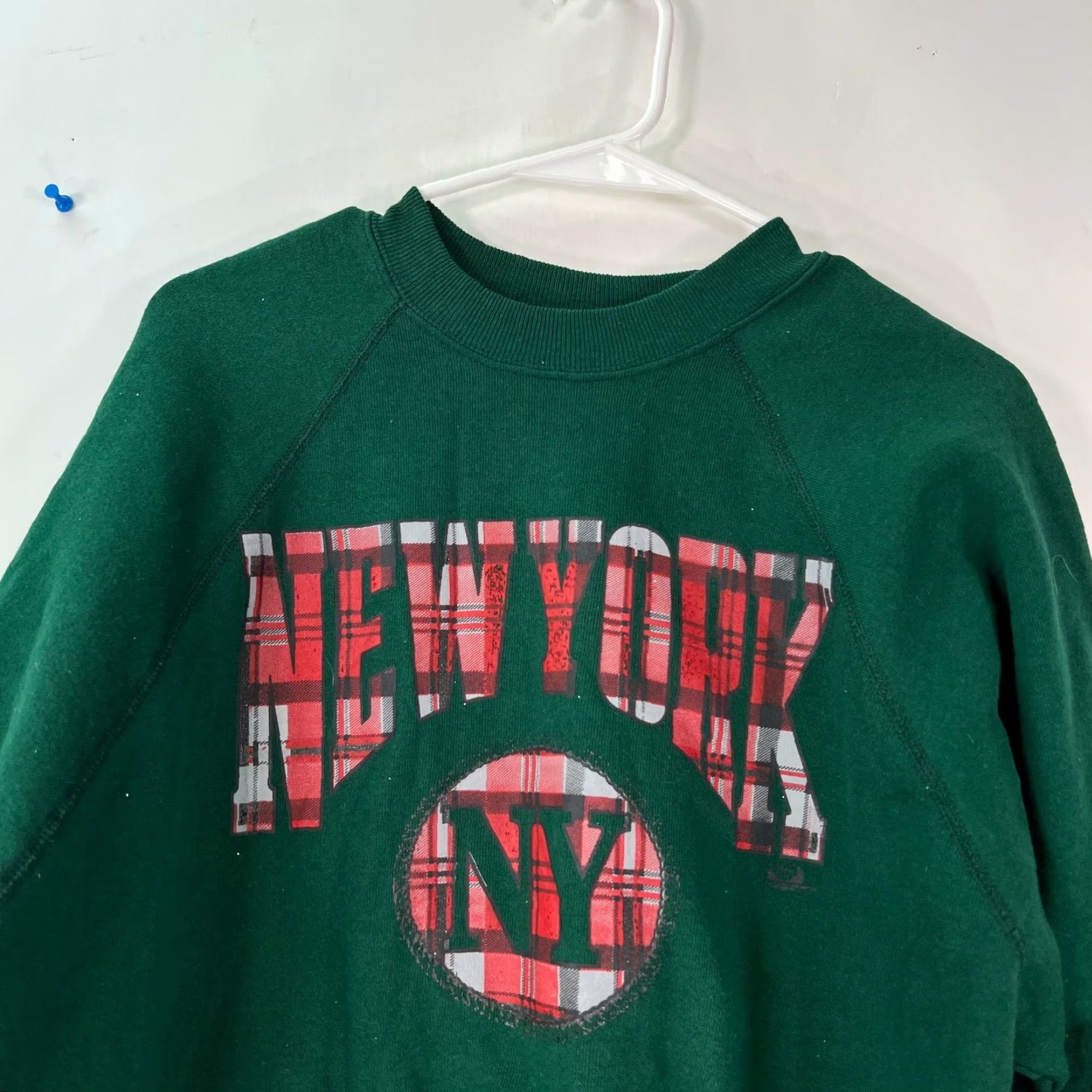 Hanes Hanes Graphic Sweatshirt Pullover Crew Neck Long Sleeve New York Green XL Mens Size US XL / EU 56 / 4 - 3 Thumbnail