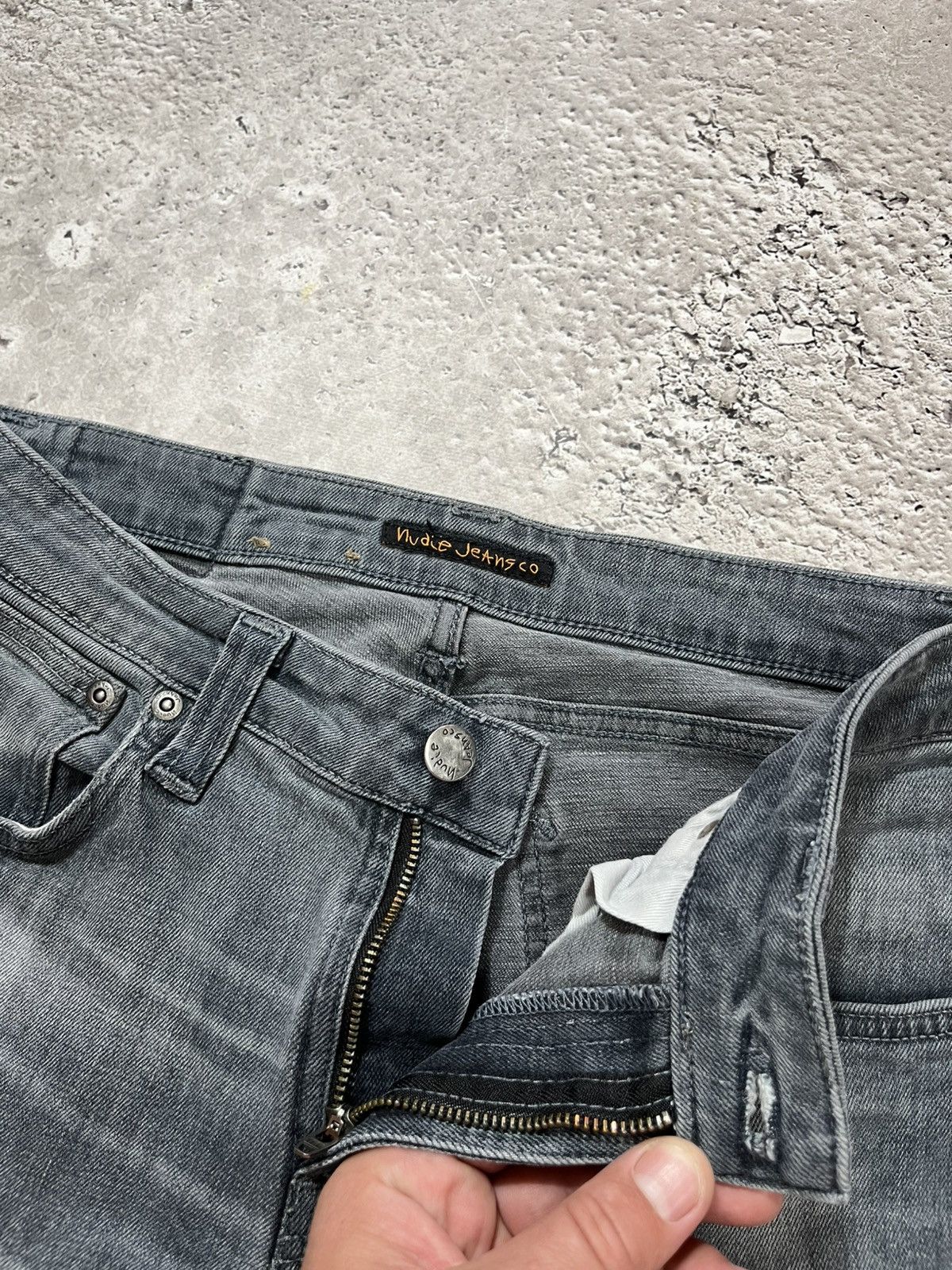 Nudie Jeans Nudie Jeans W29 L30 Grey Washed Skinny Fit Stretch Denim Size US 29 - 11 Thumbnail