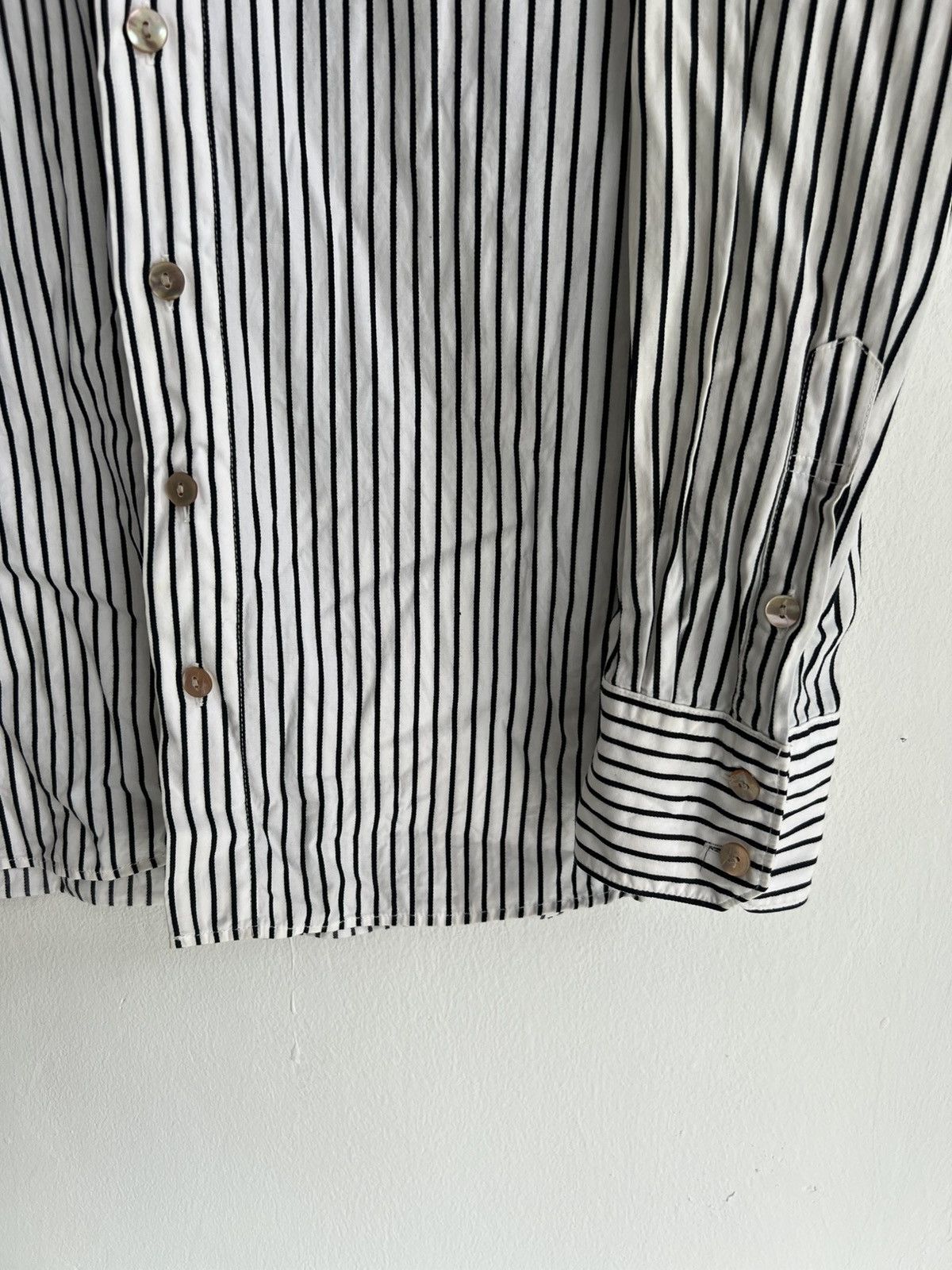 Jean Paul Gaultier 90s Jean Paul Gaultier Gentleman Cut Pinstriped Button Shirt Size US M / EU 48-50 / 2 - 5 Thumbnail