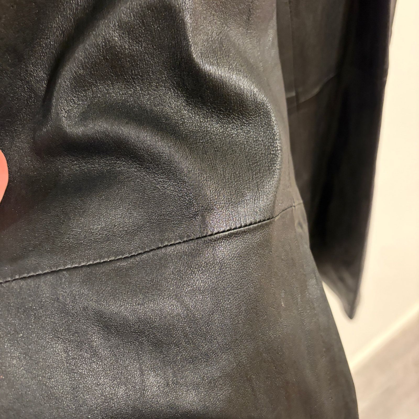 Zara VTG Zara Sheep Leather Straight Pants Womens S Black Y2K Size 26" / US 2 / IT 38 - 7 Thumbnail