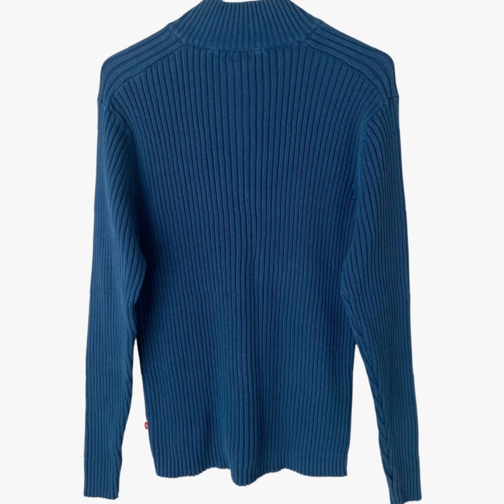 Levi's VINTAGE Levi's Red Tab Half-Zip Sweater Blue Men's Large Rib-Knit Pullover 90s Classic Size US L / EU 52-54 / 3 - 4 Thumbnail
