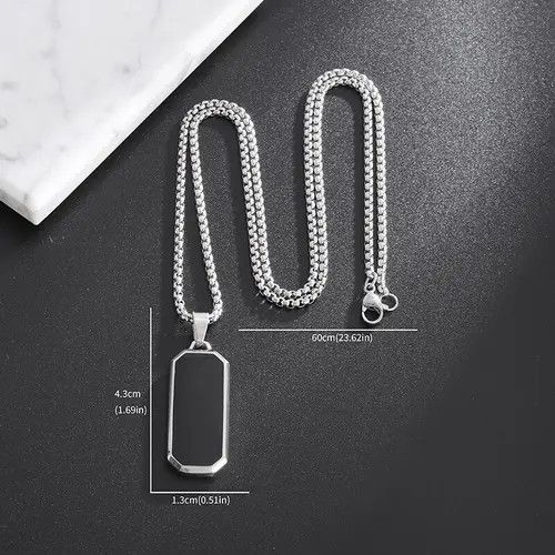 Jewelry × Vintage Classic Black Rectangular Necklace Size ONE SIZE - 3 Thumbnail