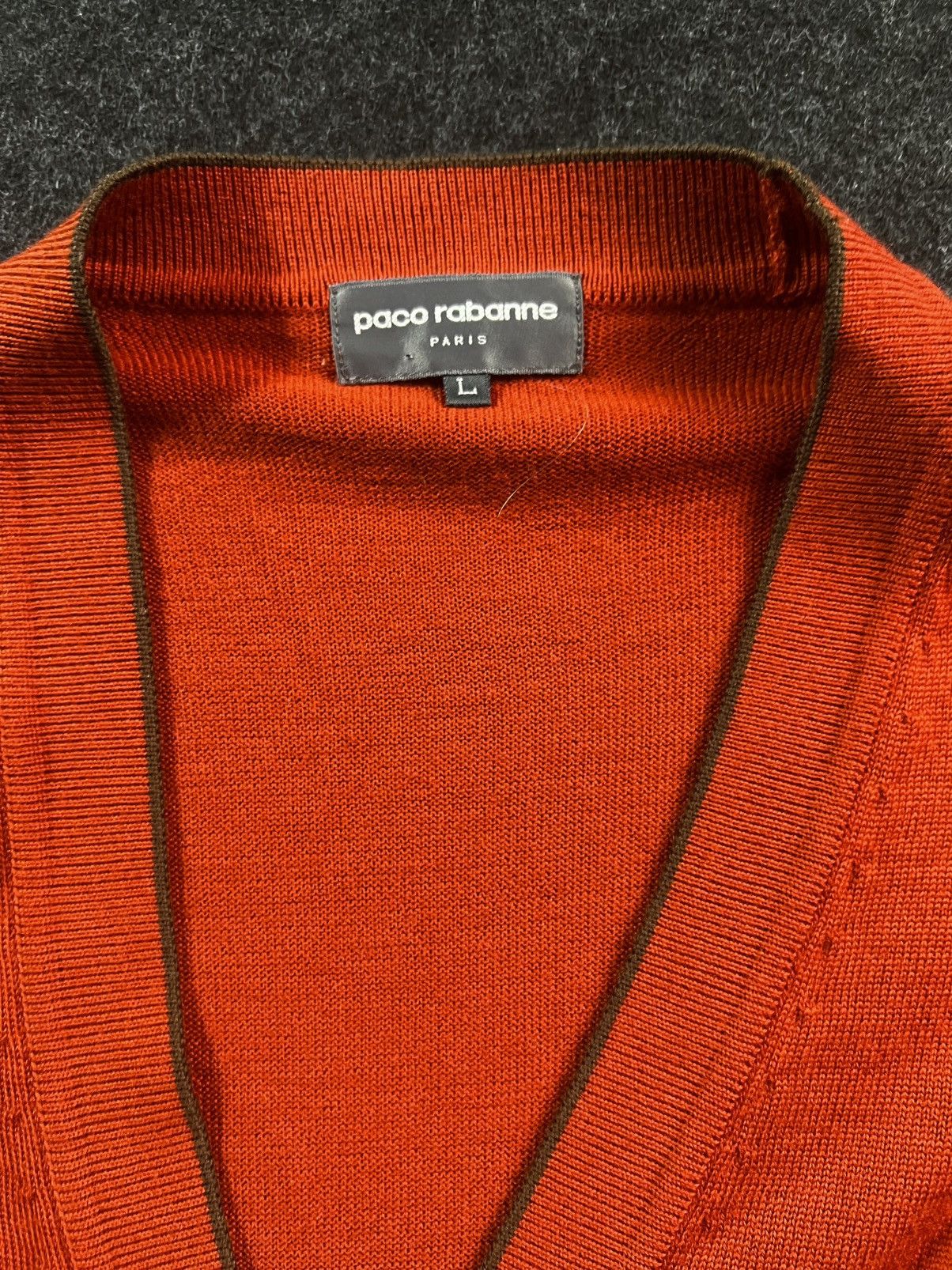 Vintage Vtg 90’s Paco Rabanne Orange Knitted Vest Size US S / EU 44-46 / 1 - 2 Thumbnail