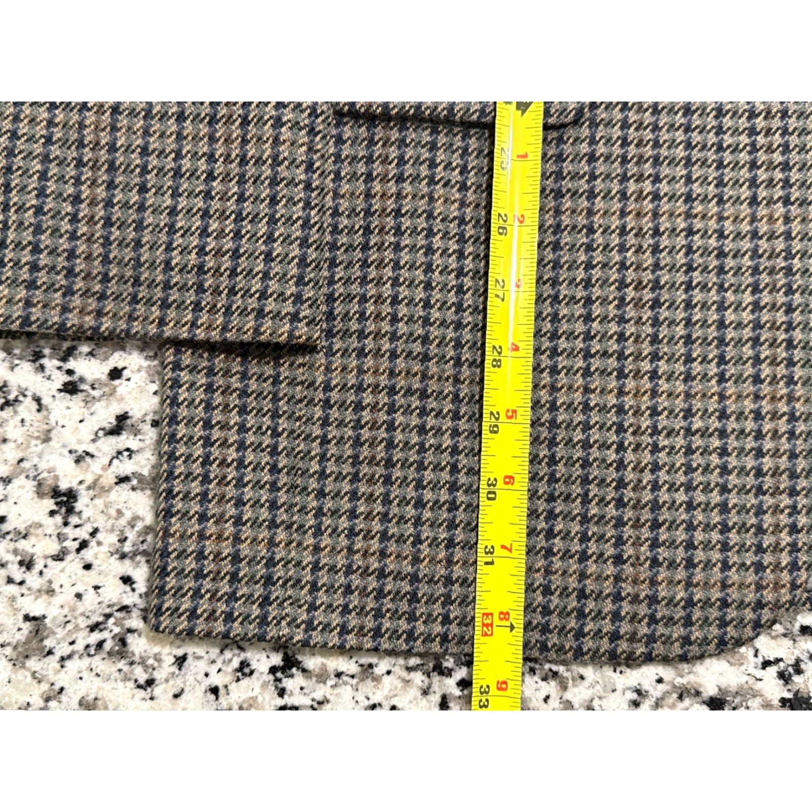 Orvis VINTAGE Orvis Jacket Mens 2-Button Blazer 40L Wool Brown Houndstooth 1990s Long Mens Size 40L - 4 Thumbnail