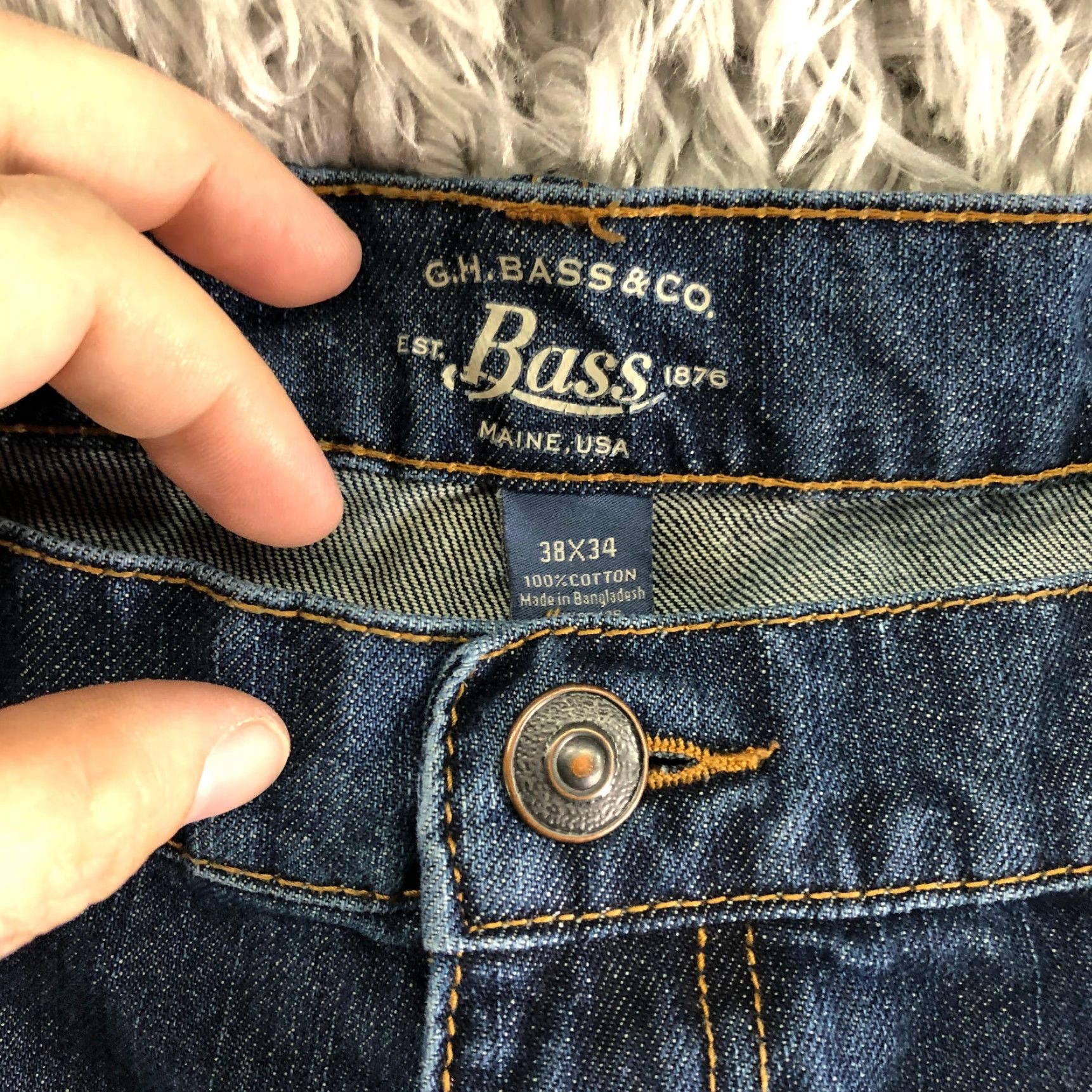 Denime Bass Camden Straight Mens Sz 38x34 Mid Rise Straight Leg Medium Wash Denim Jeans Size US 38 / EU 54 - 7 Thumbnail