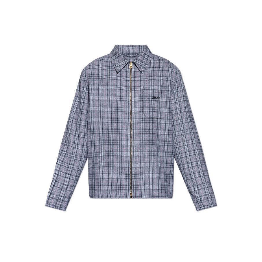 Versace VERSACE Blue Checked Pattern Shirt New & Authentic (Men's si Size US XL / EU 56 / 4 - 1 Preview