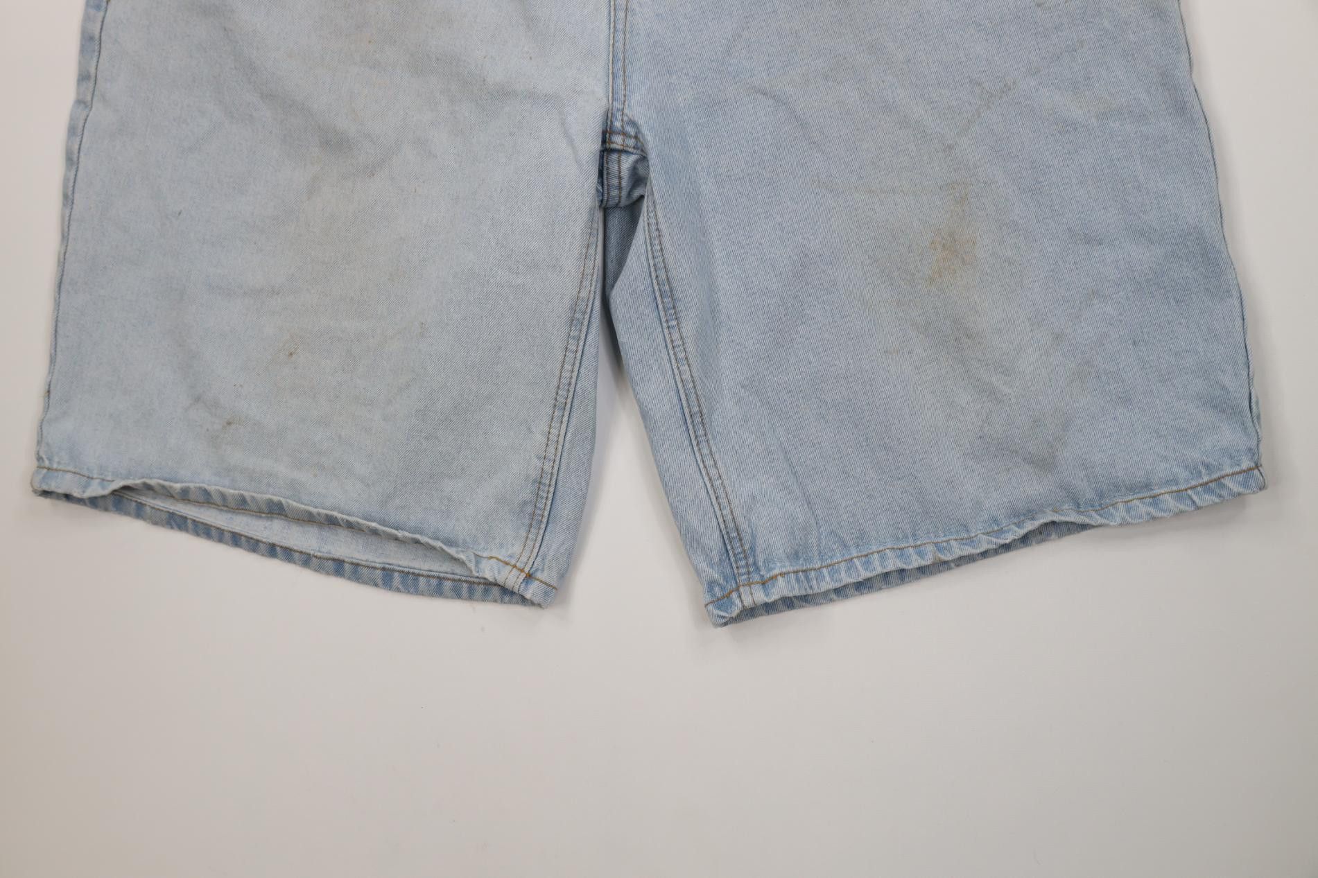 Vintage Vintage 90s IOU Skateboarding Baggy Denim Jean Shorts Blue Size US 38 / EU 54 - 4 Thumbnail