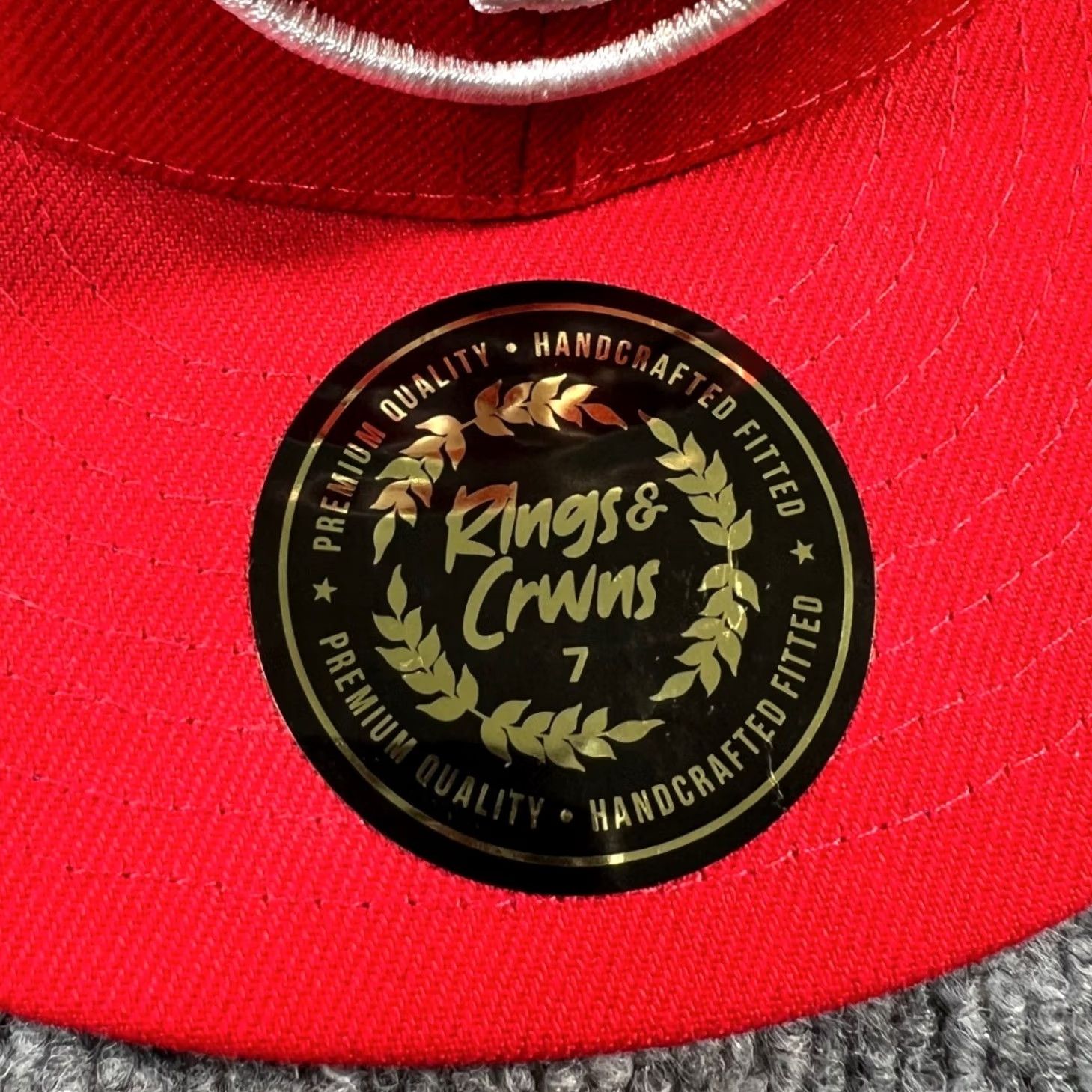 Logo 7 Rings & Crwns Fitted Hat Mens 7 Red Campeones 1947 V Logo Flat Bill Cap Size ONE SIZE - 7 Thumbnail